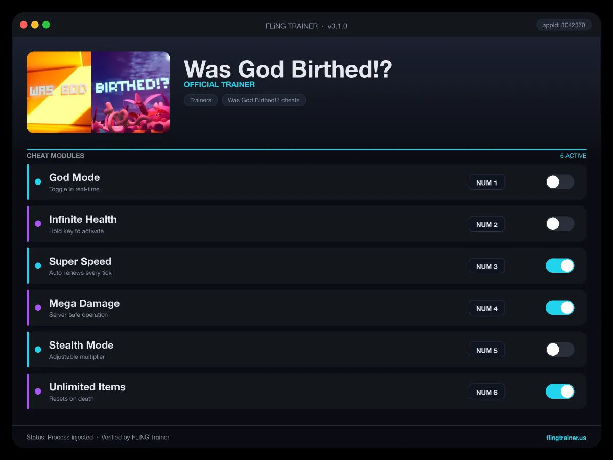 Was God Birthed!? Trainer interface