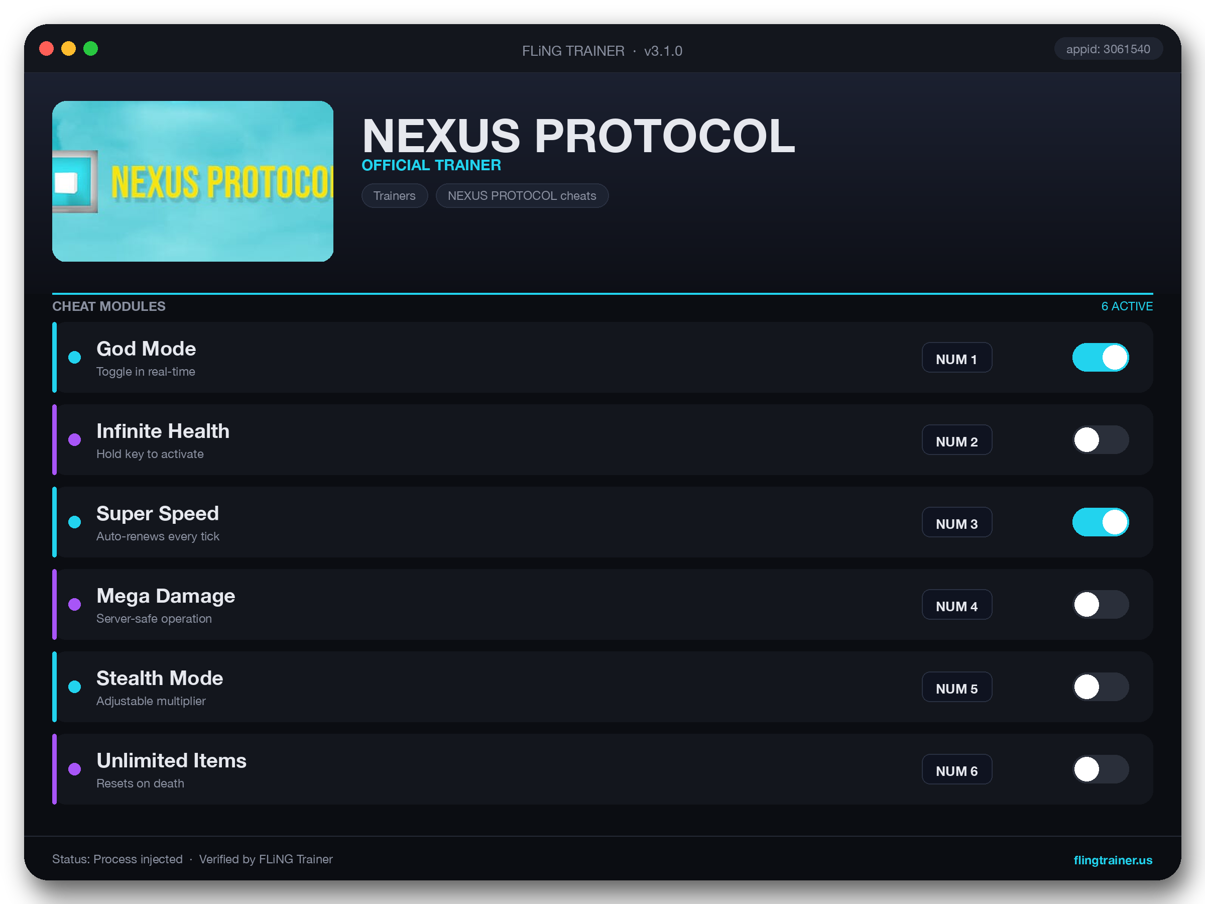 NEXUS PROTOCOL Trainer interface