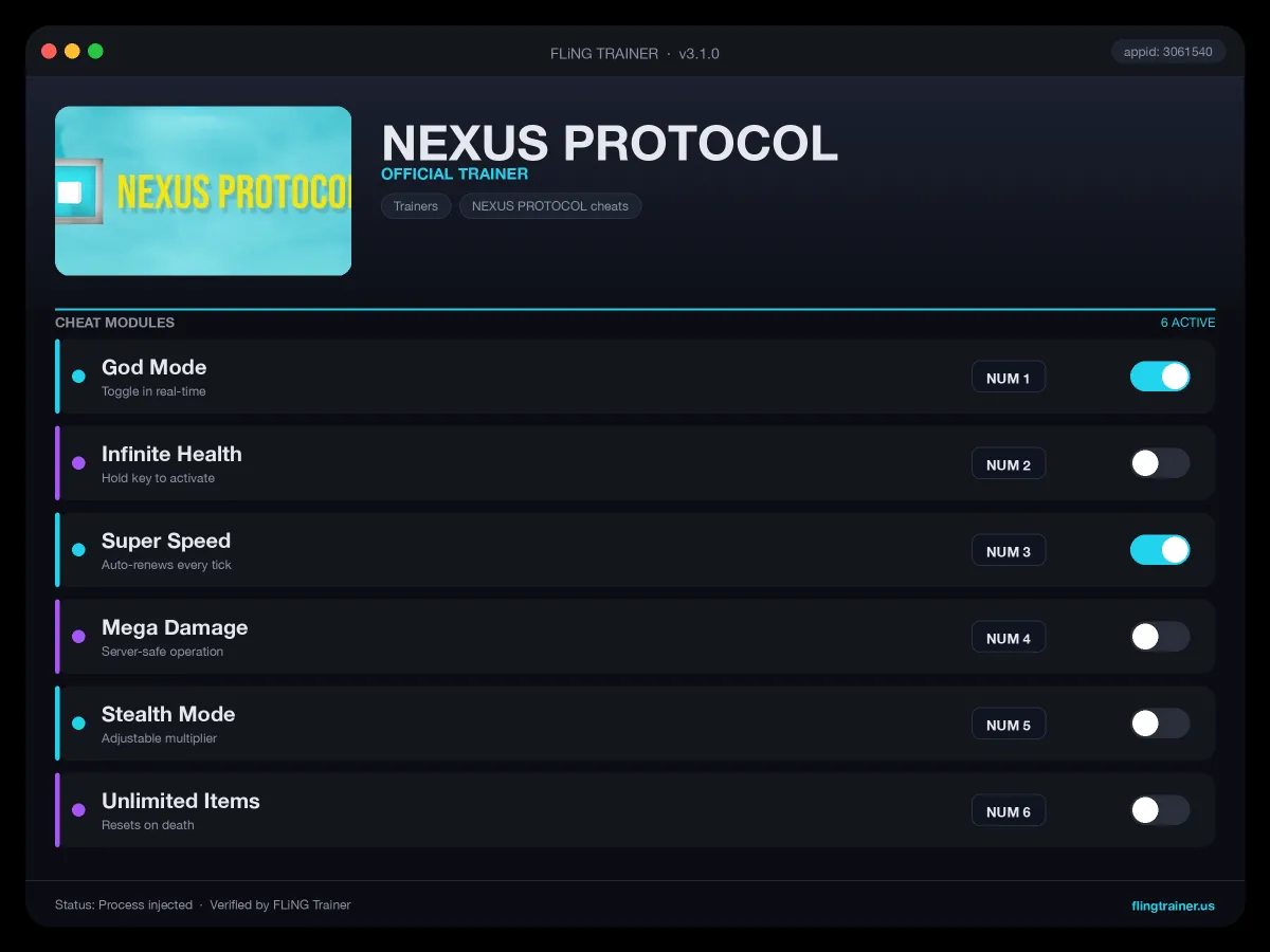 NEXUS PROTOCOL Trainer interface