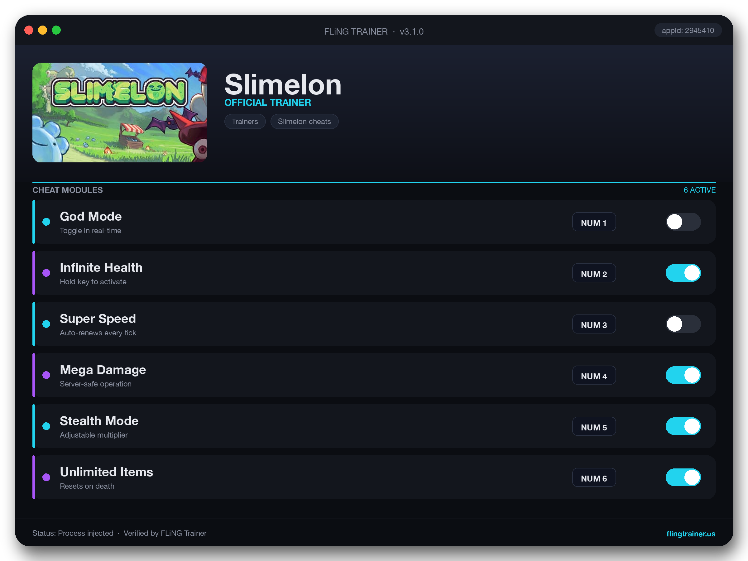 Slimelon Trainer interface