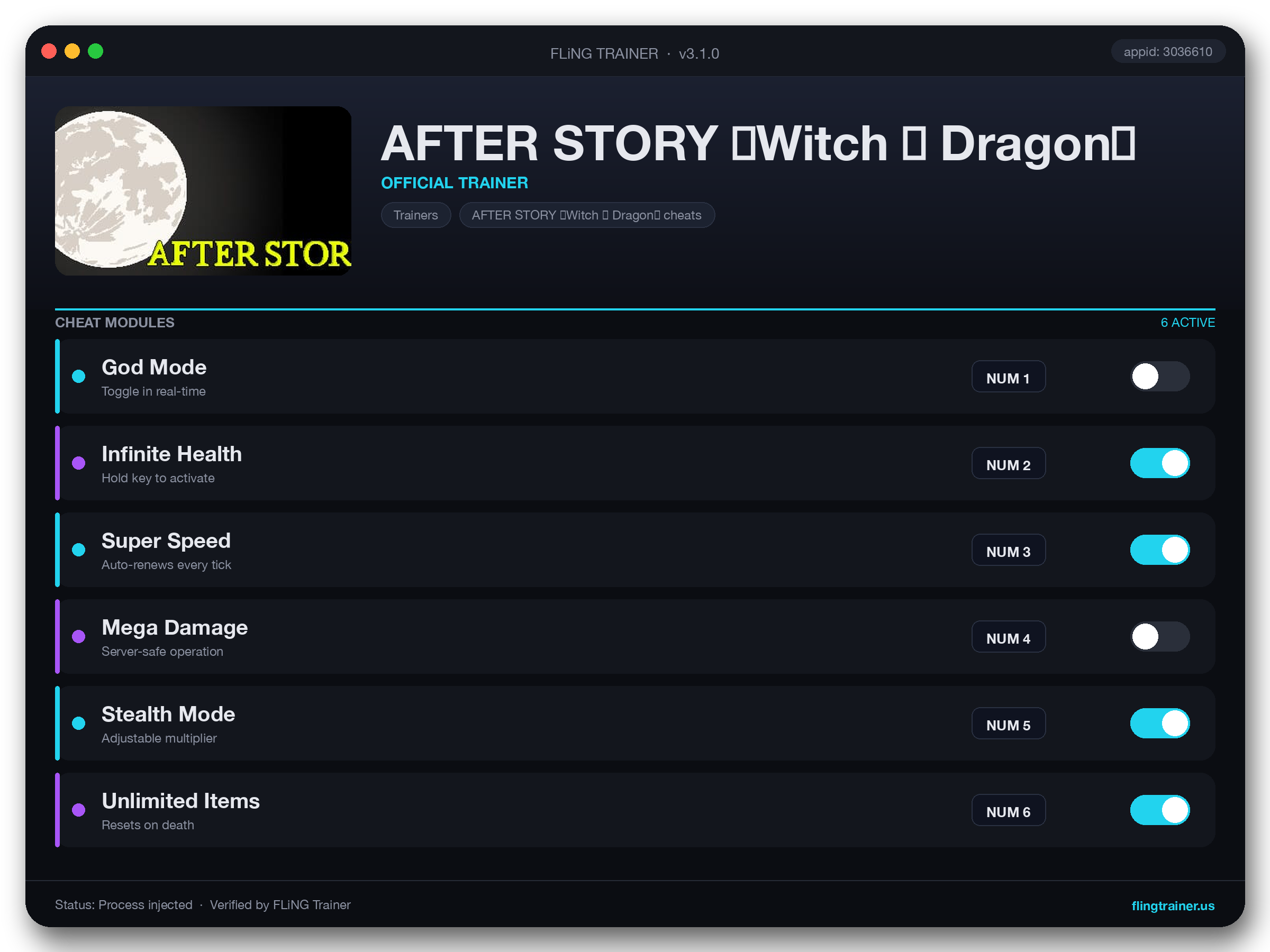 AFTER STORY ~Witch ⊂ Dragon~ Trainer interface