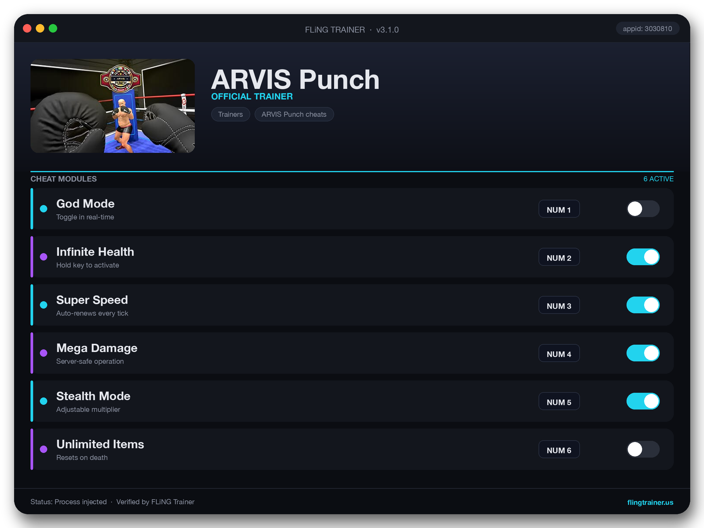 ARVIS Punch Trainer interface