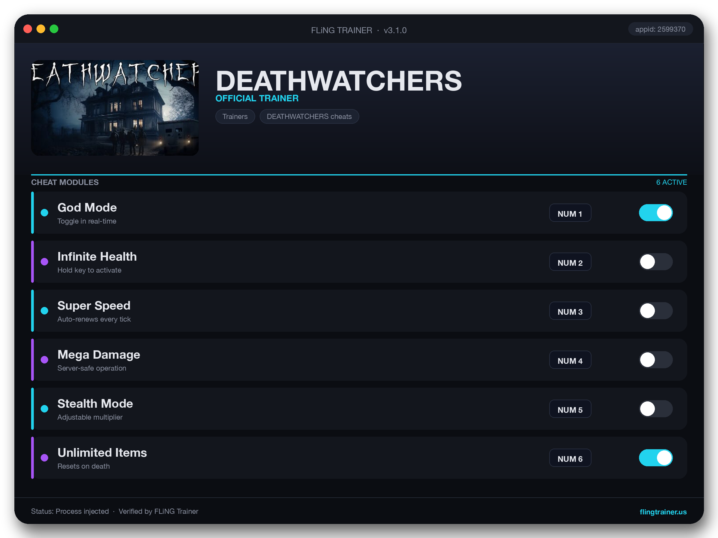 DEATHWATCHERS Trainer interface