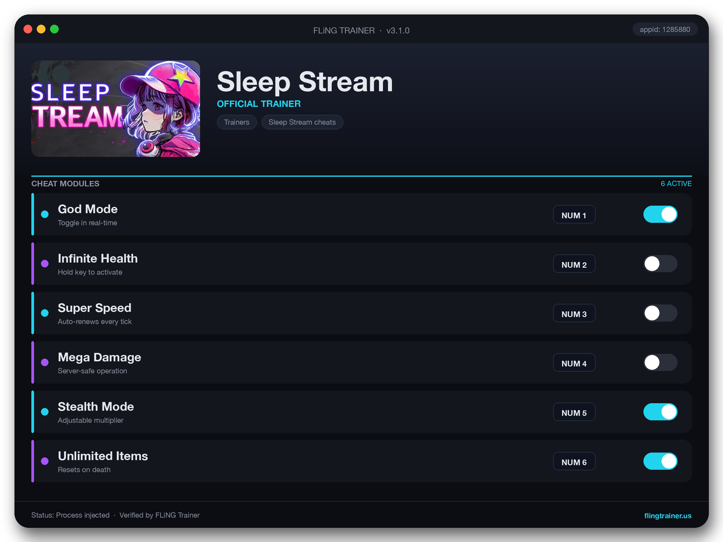 Sleep Stream Trainer interface