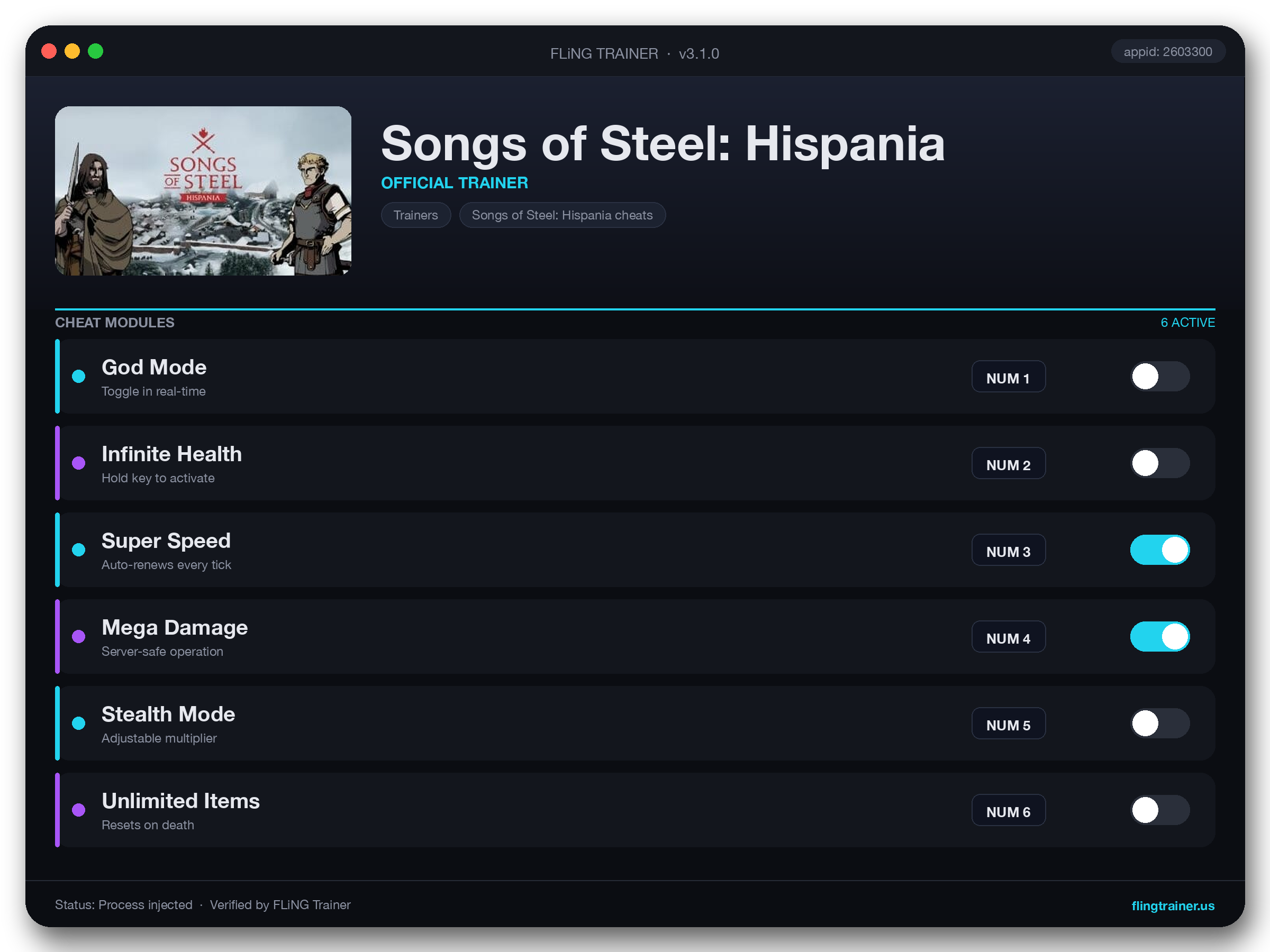 Songs of Steel: Hispania Trainer interface
