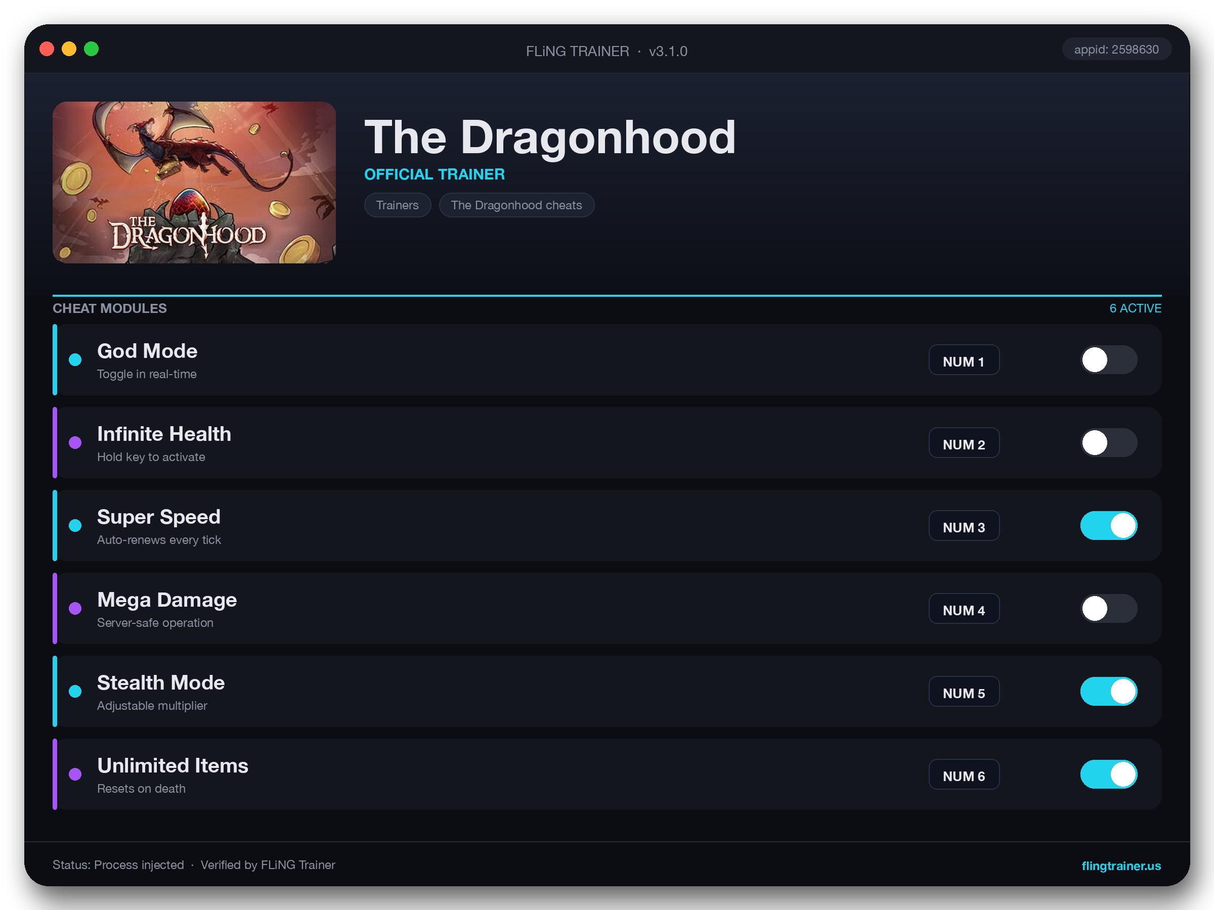 The Dragonhood Trainer interface