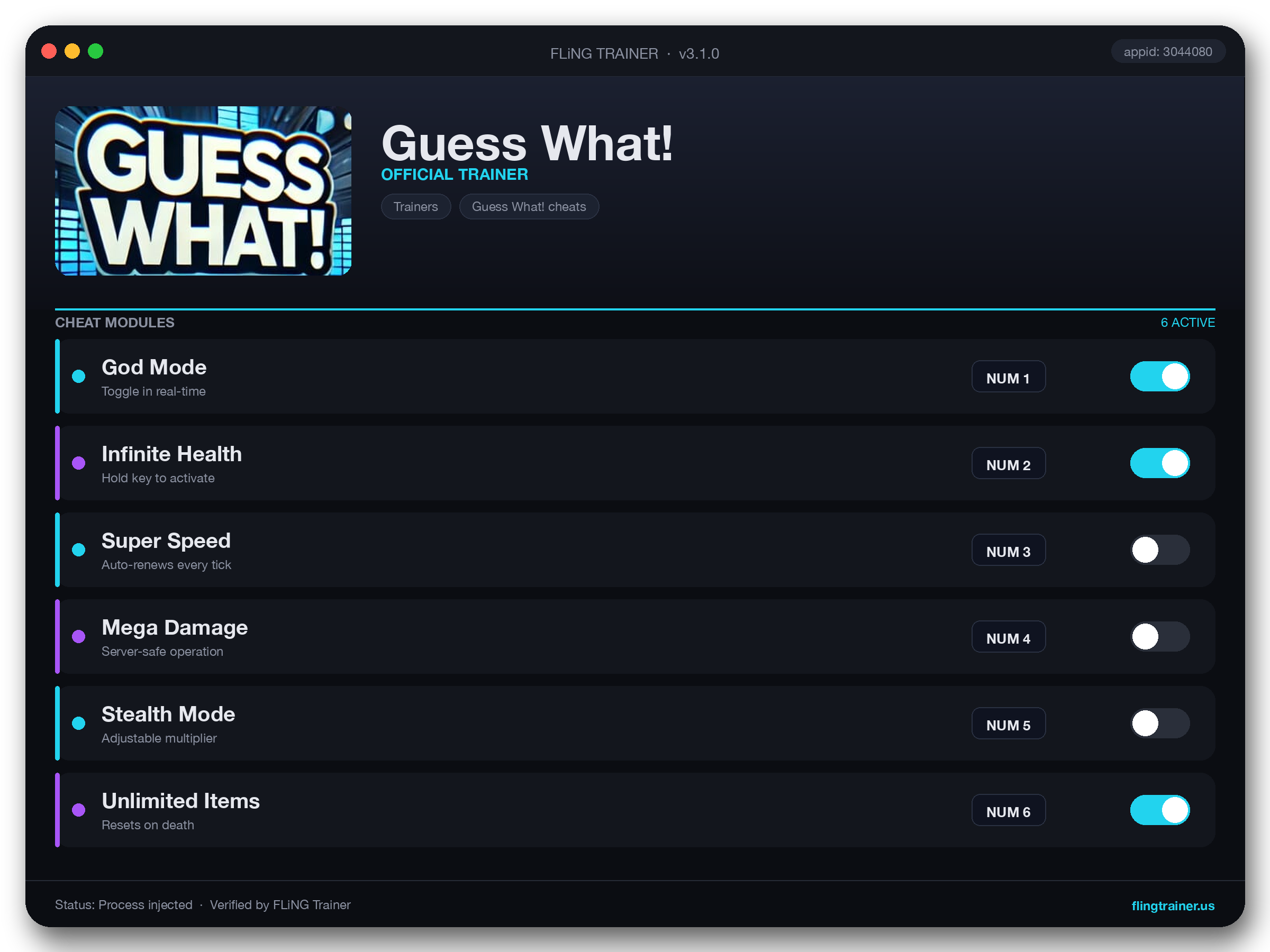 Guess What! Trainer interface