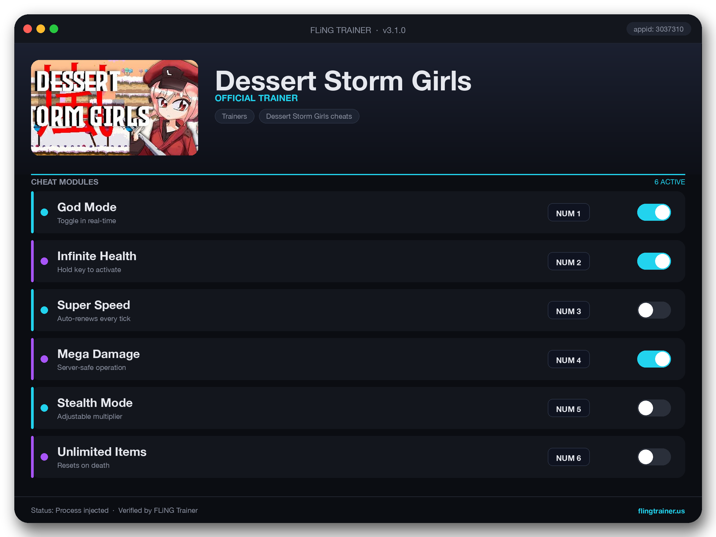 Dessert Storm Girls Trainer interface