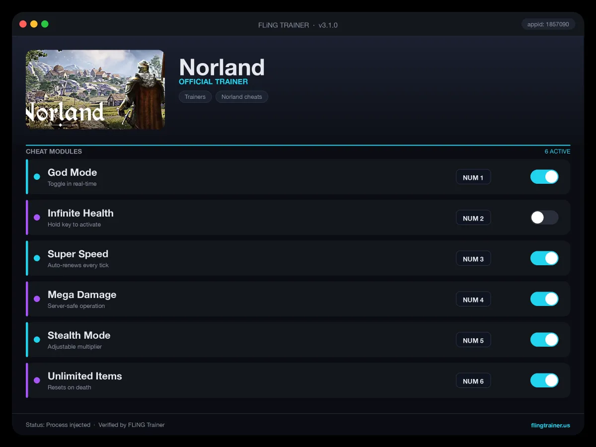Norland Trainer interface