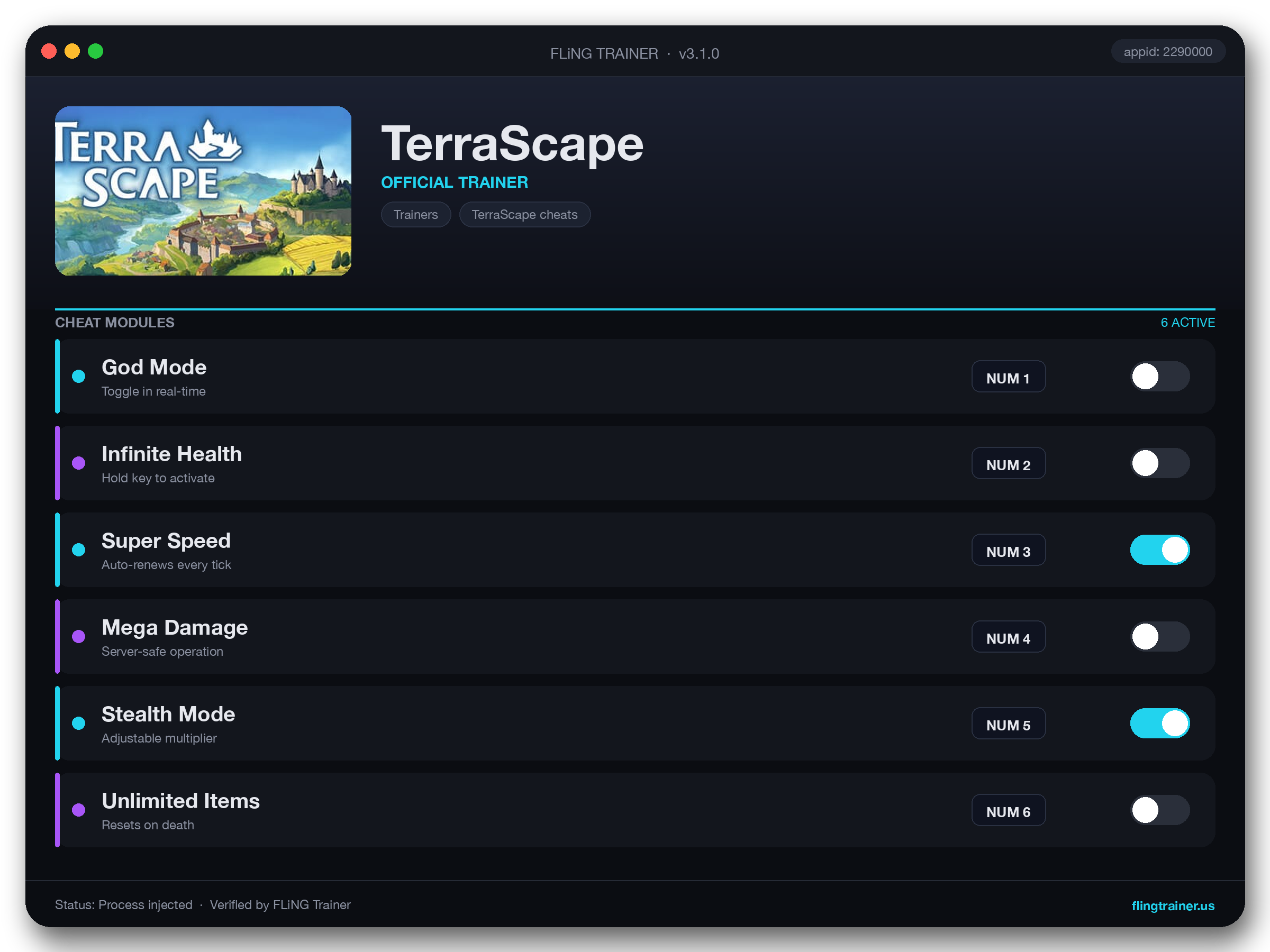 TerraScape Trainer interface
