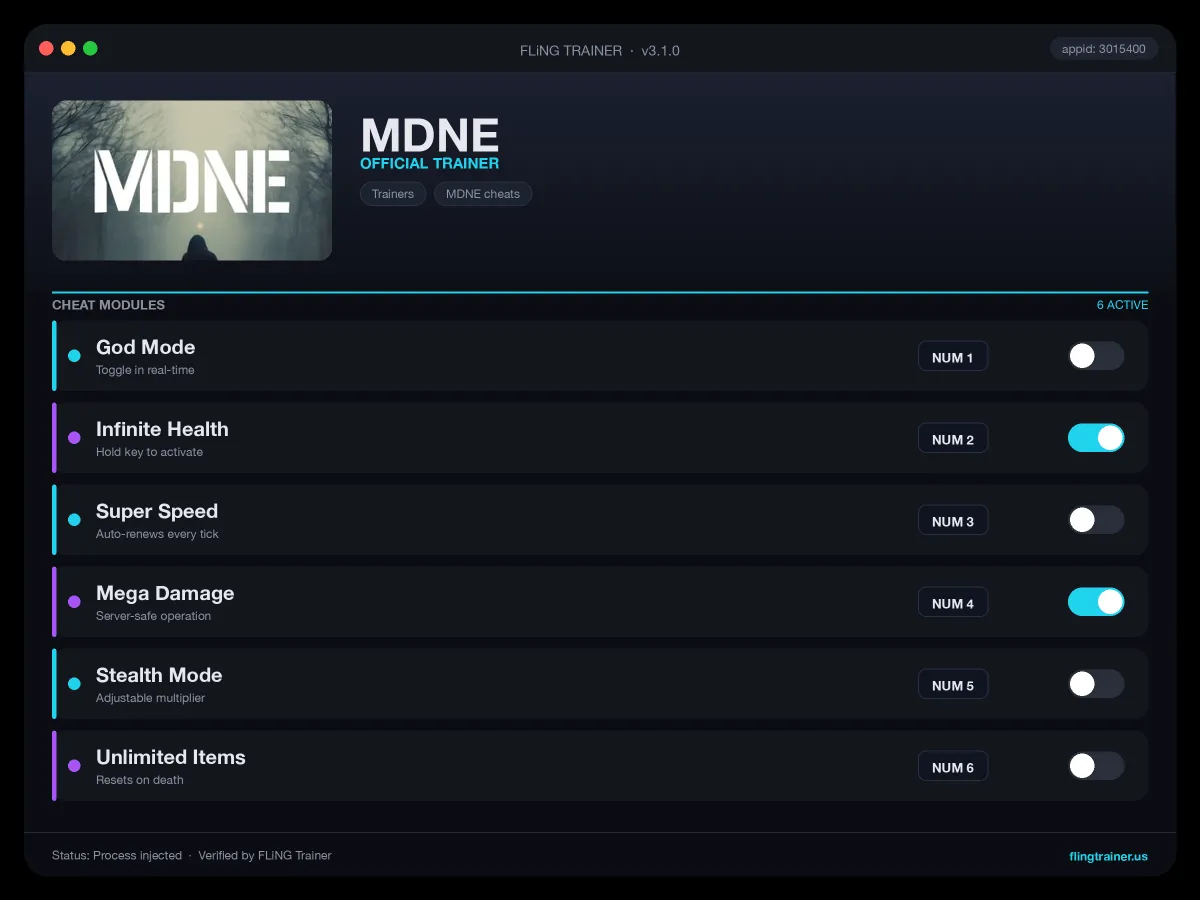 MDNE Trainer interface