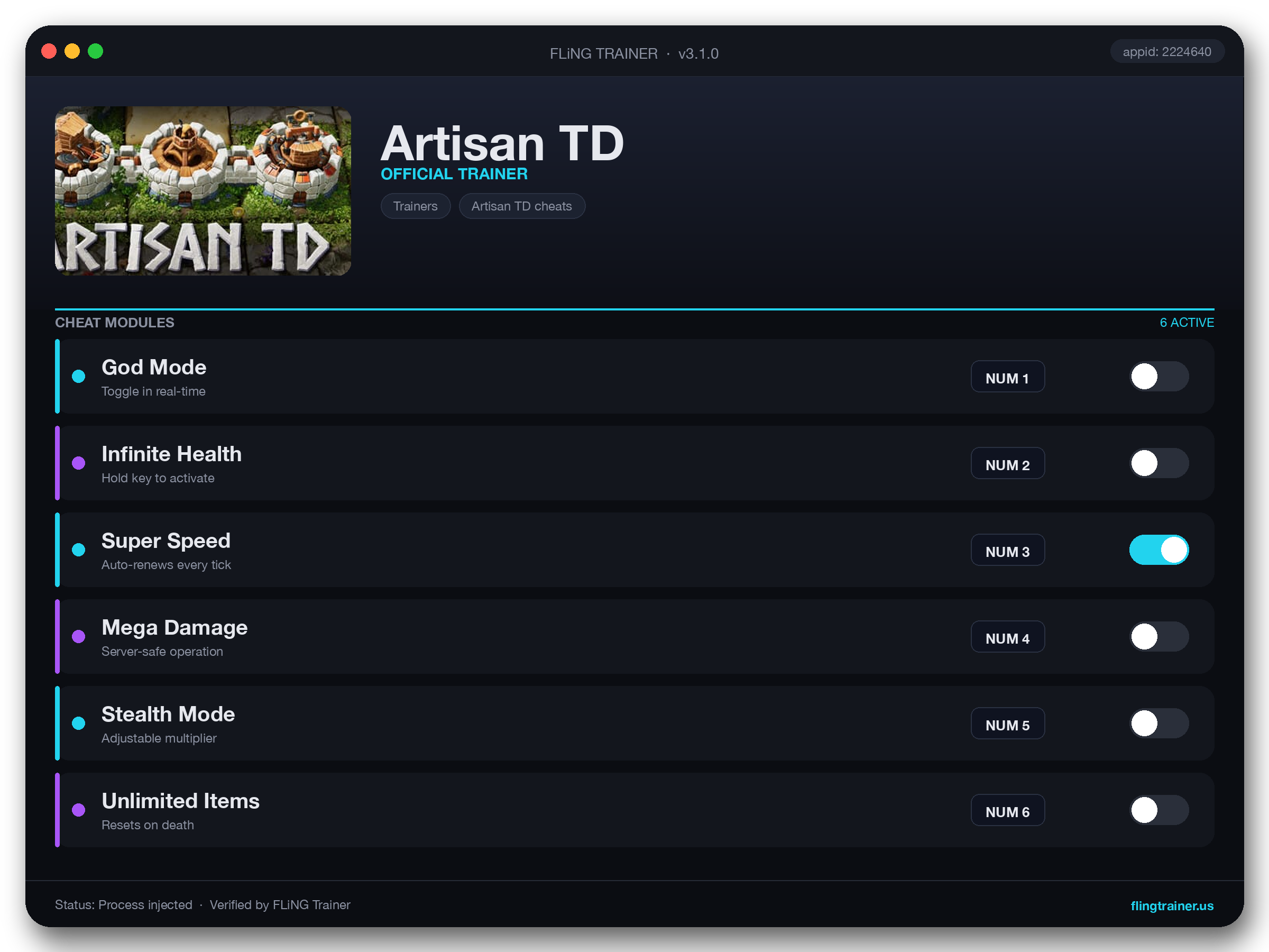 Artisan TD Trainer interface