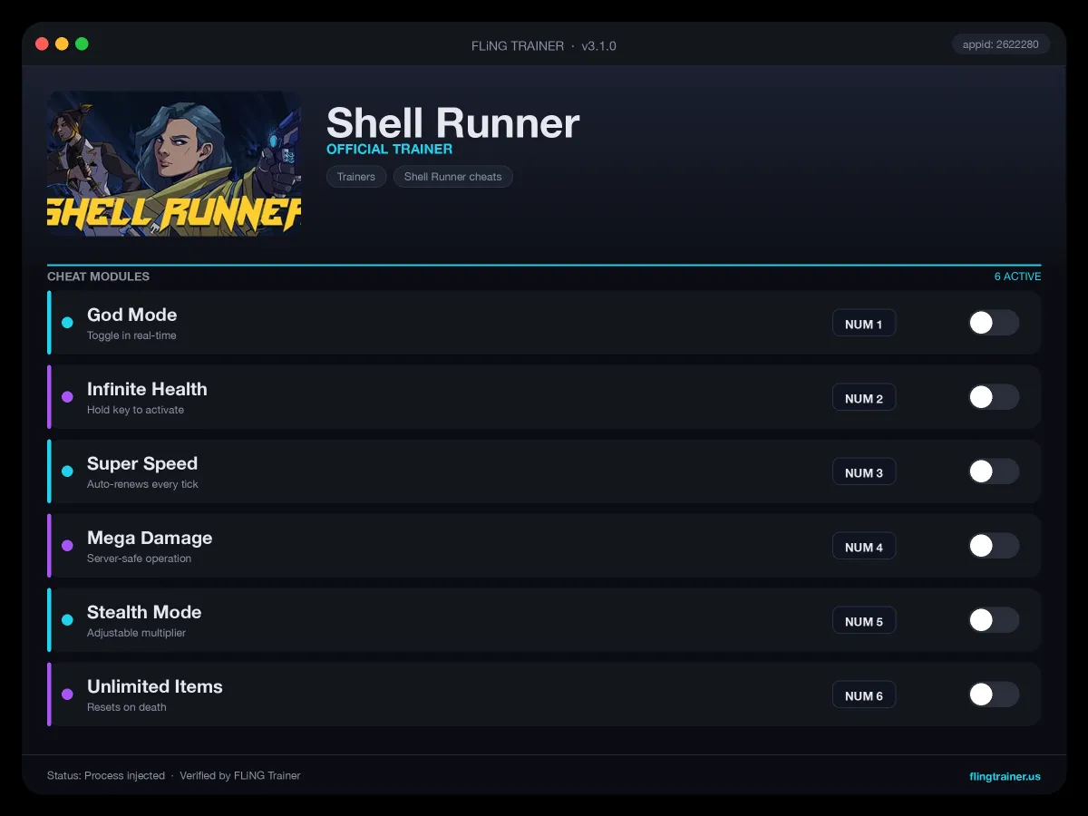 Shell Runner Trainer interface