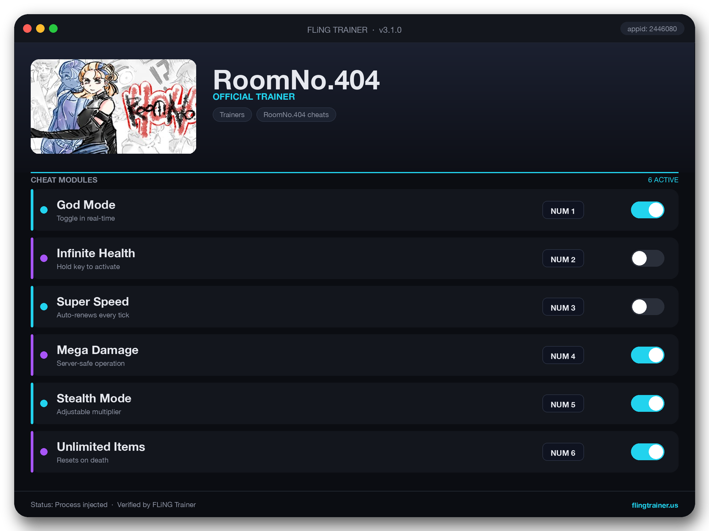 RoomNo.404 Trainer interface