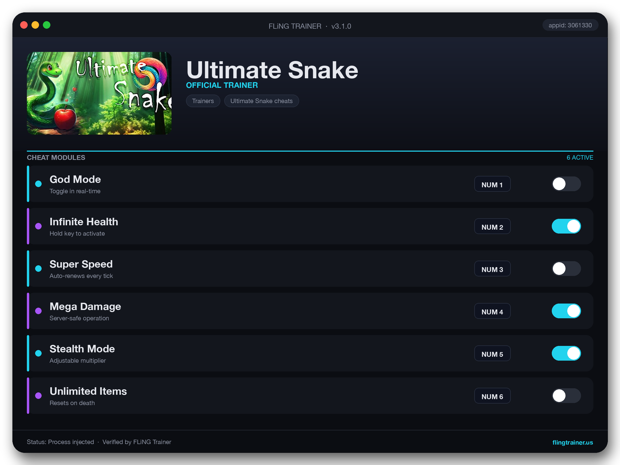 Ultimate Snake Trainer interface