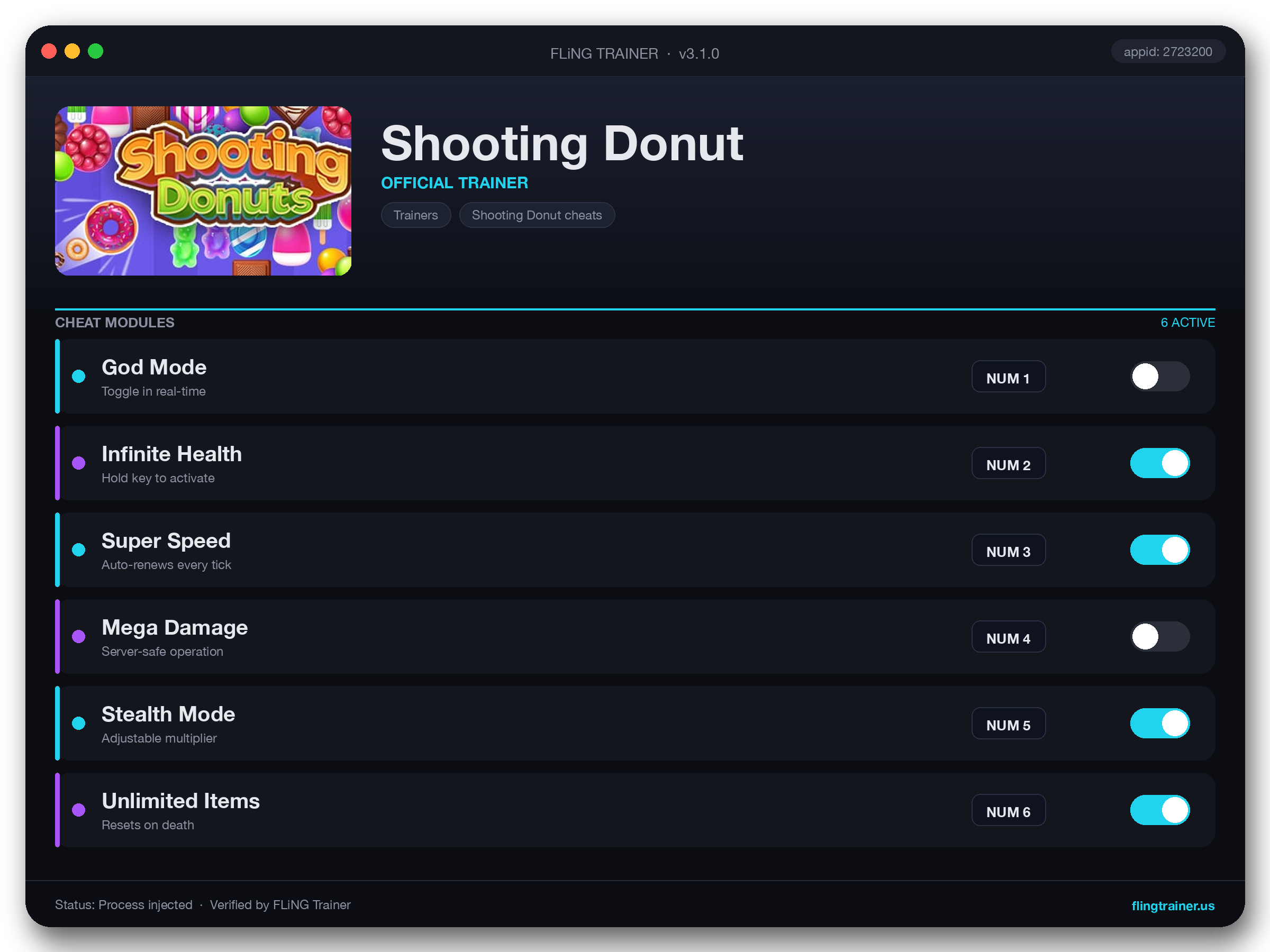 Shooting Donut Trainer interface
