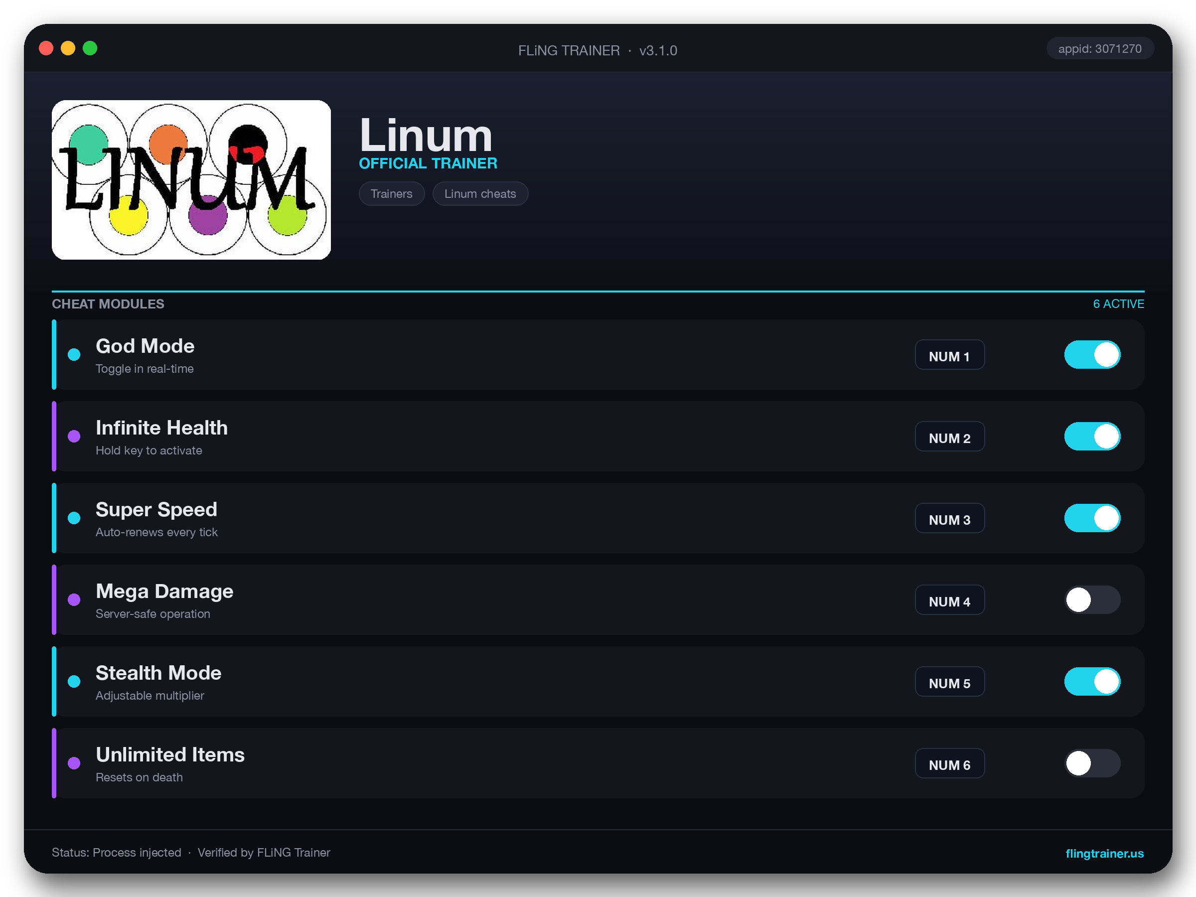Linum Trainer interface