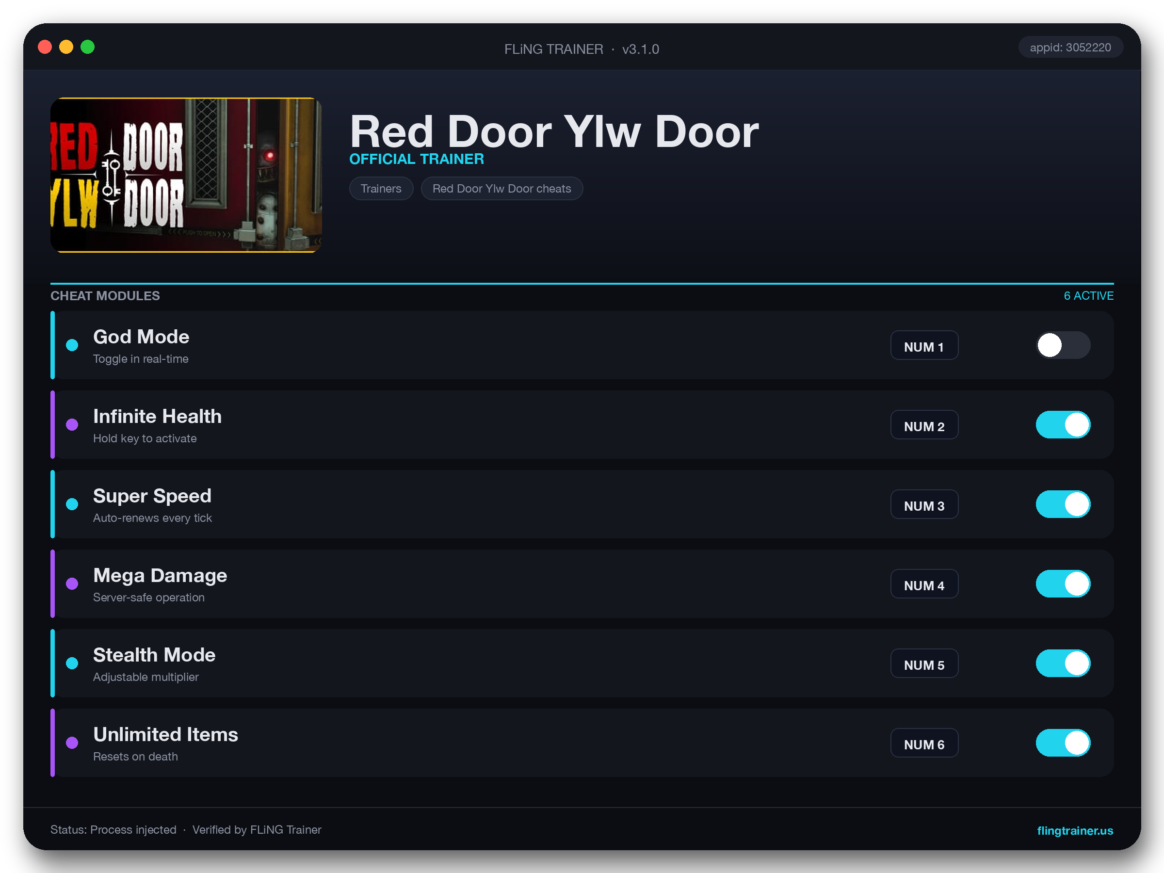 Red Door Ylw Door Trainer interface