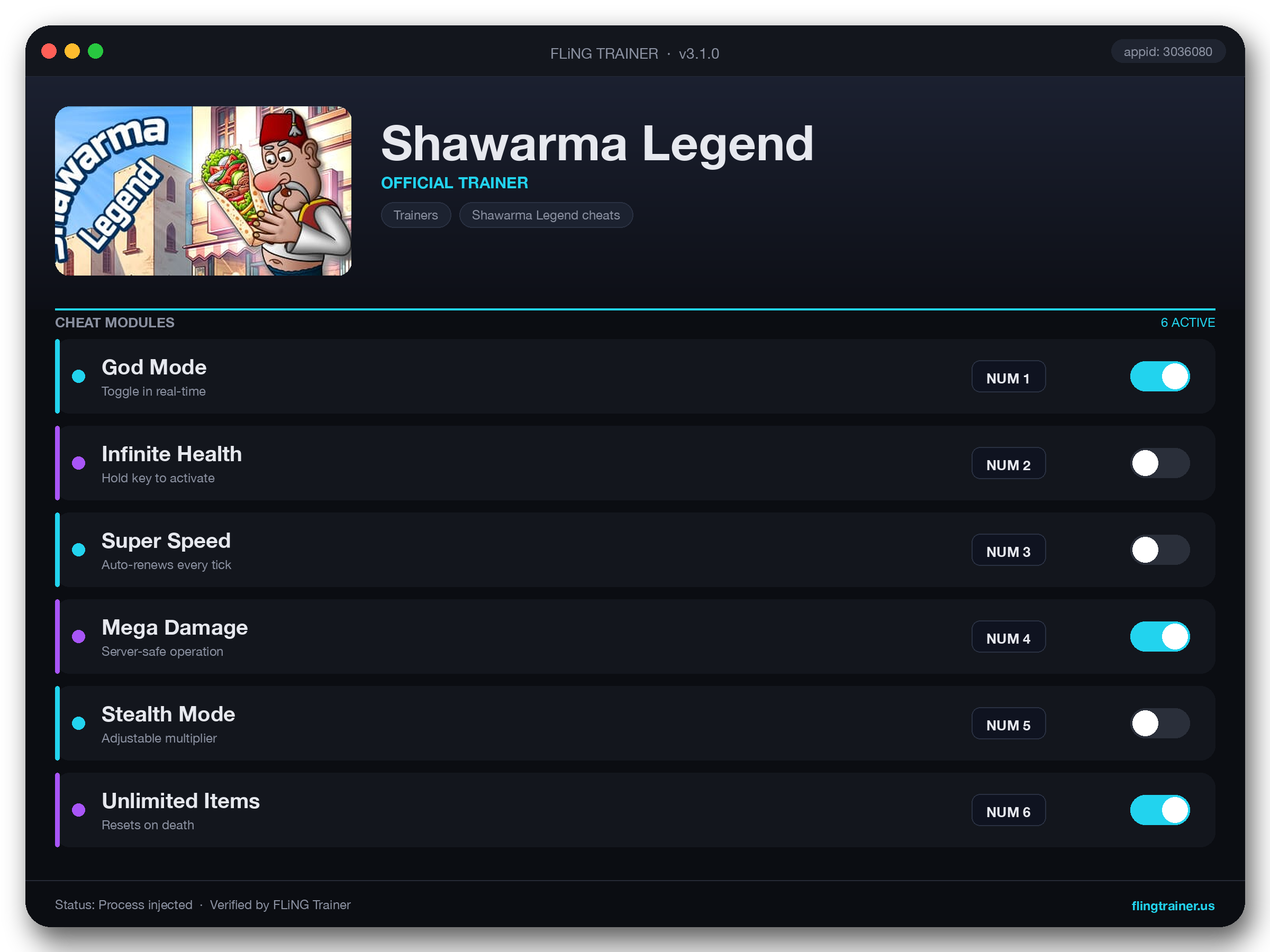 Shawarma Legend Trainer interface