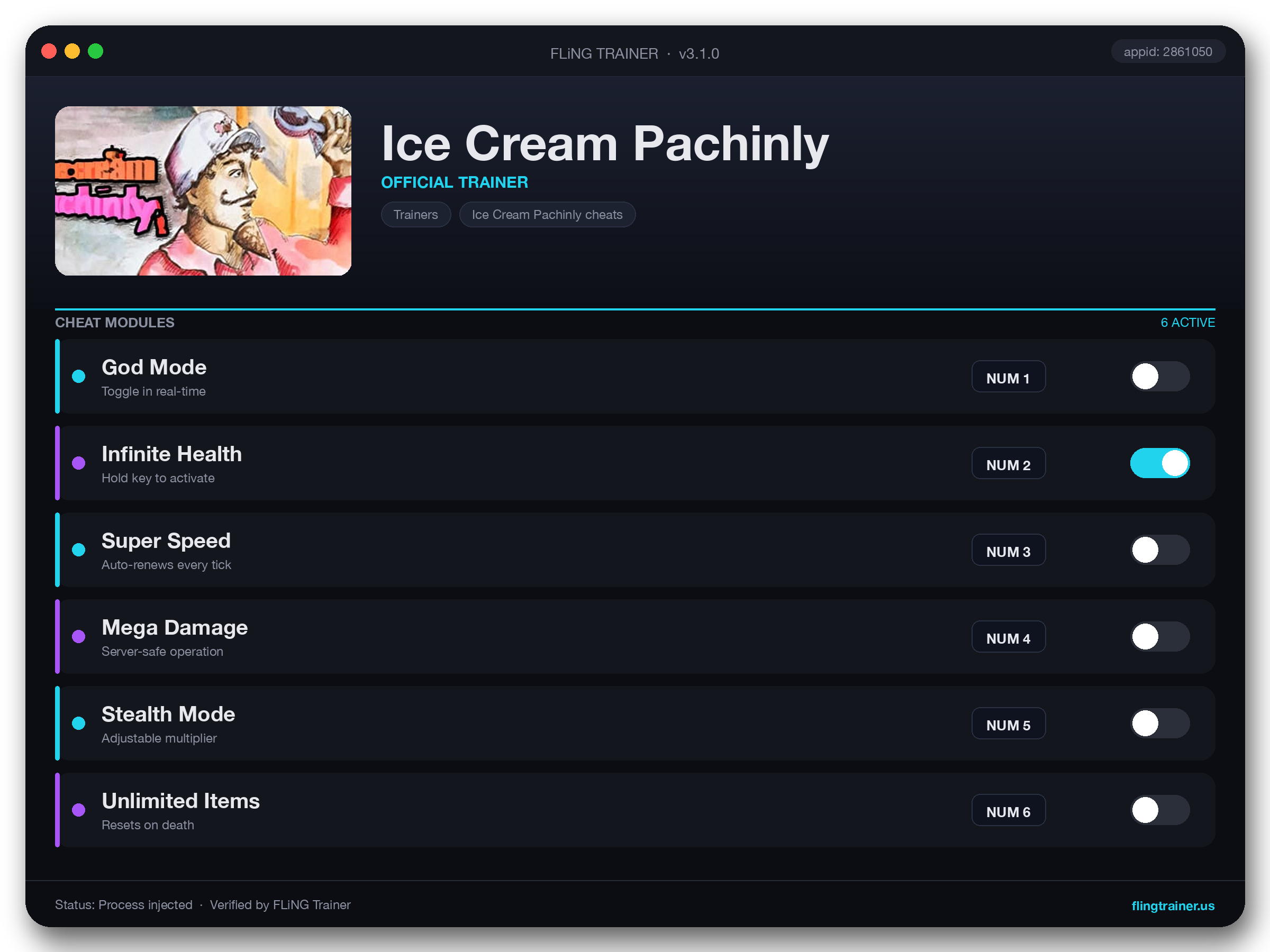 Ice Cream Pachinly Trainer interface