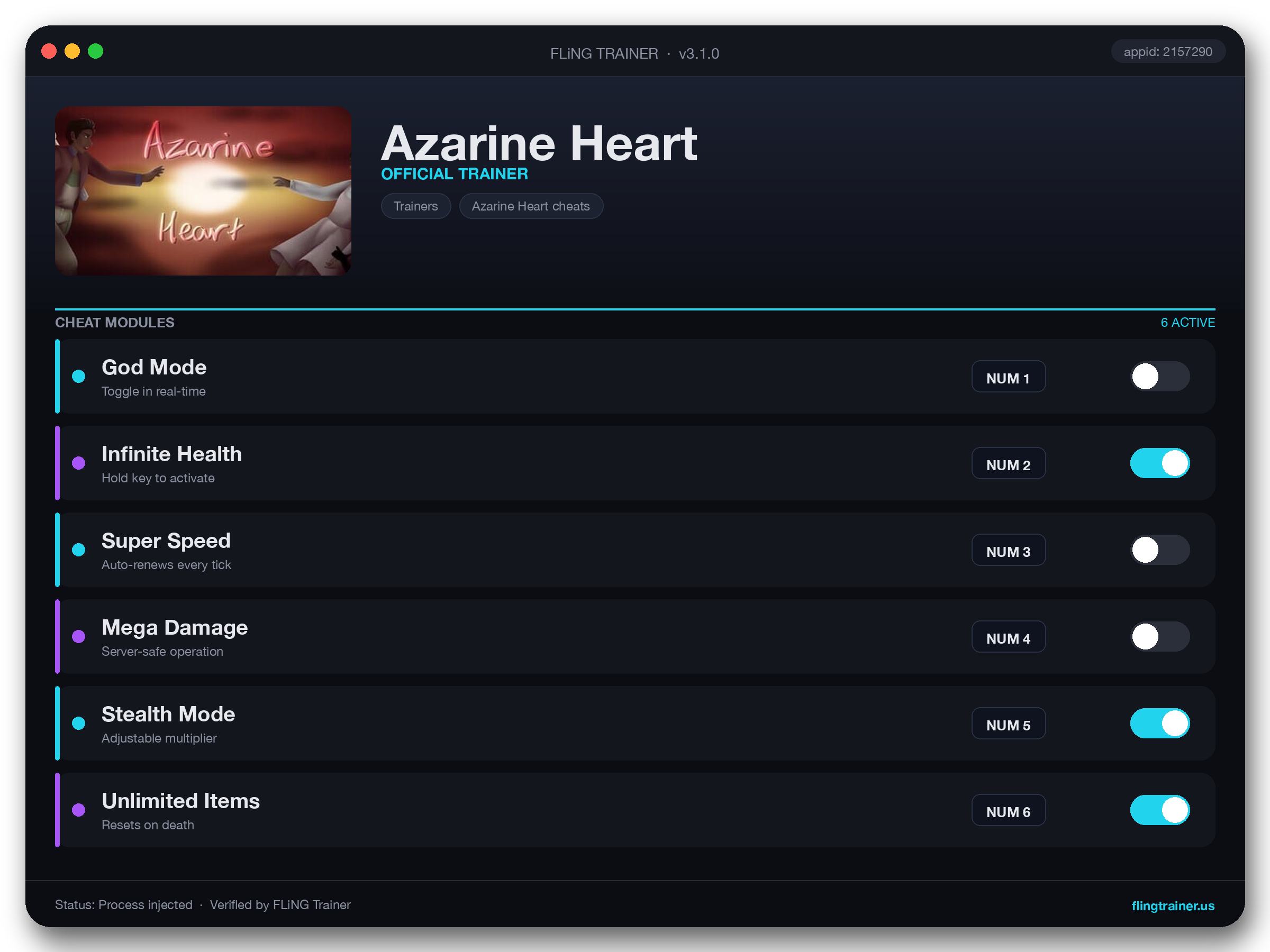 Azarine Heart Trainer interface