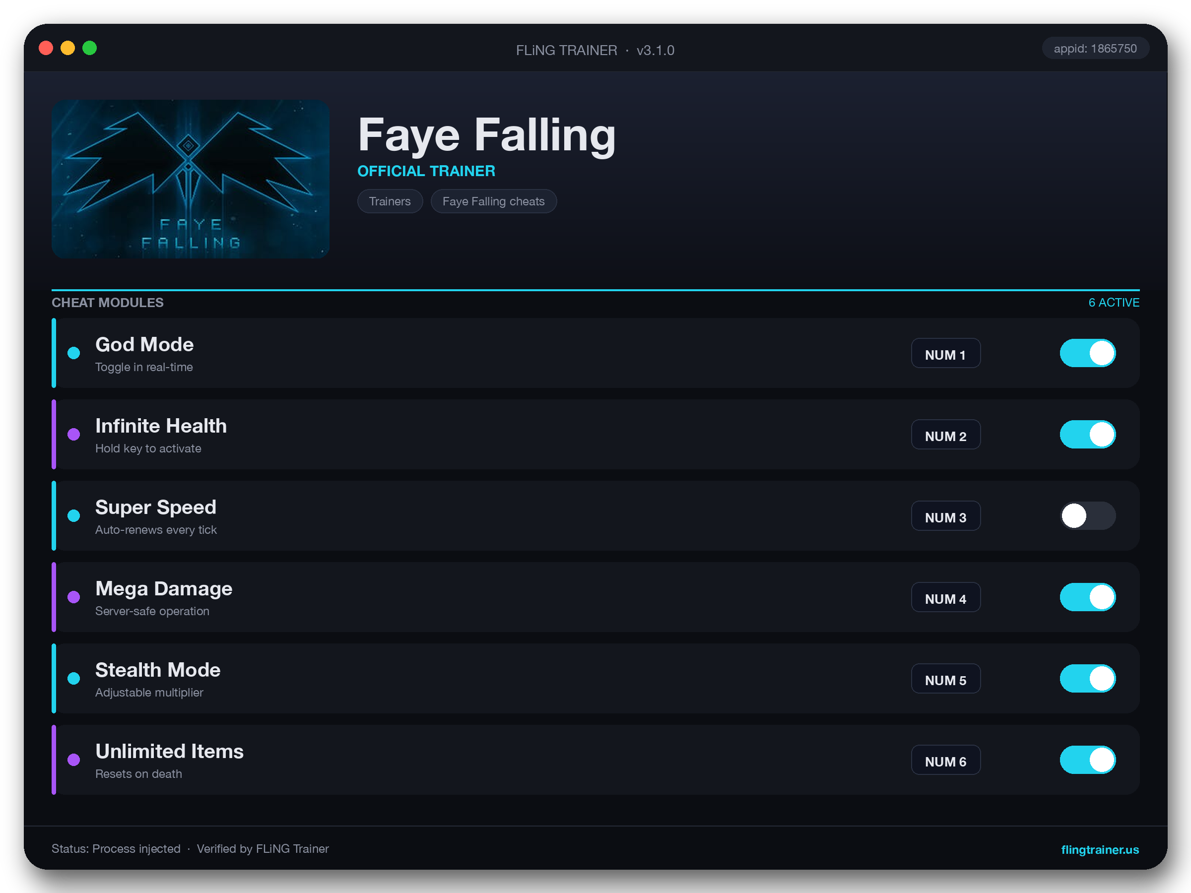 Faye Falling Trainer interface