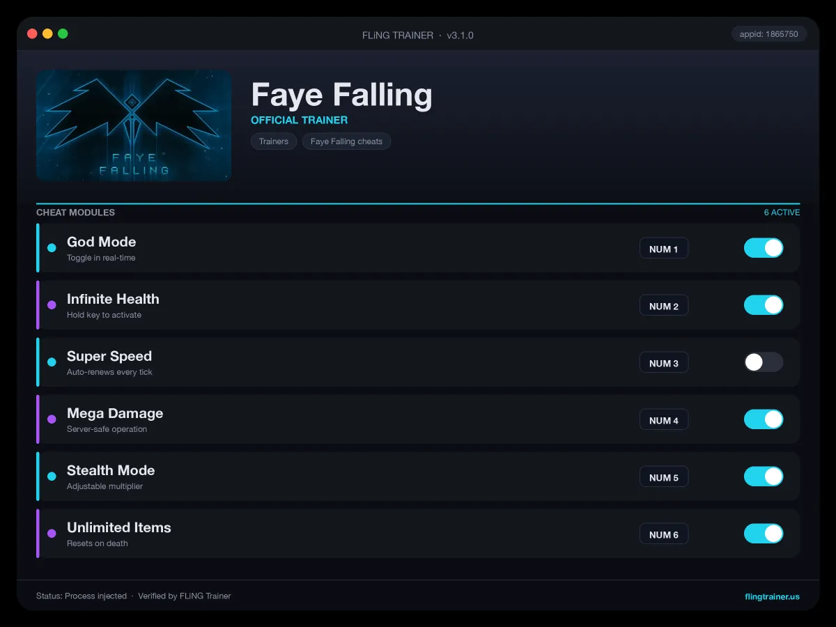Faye Falling Trainer interface