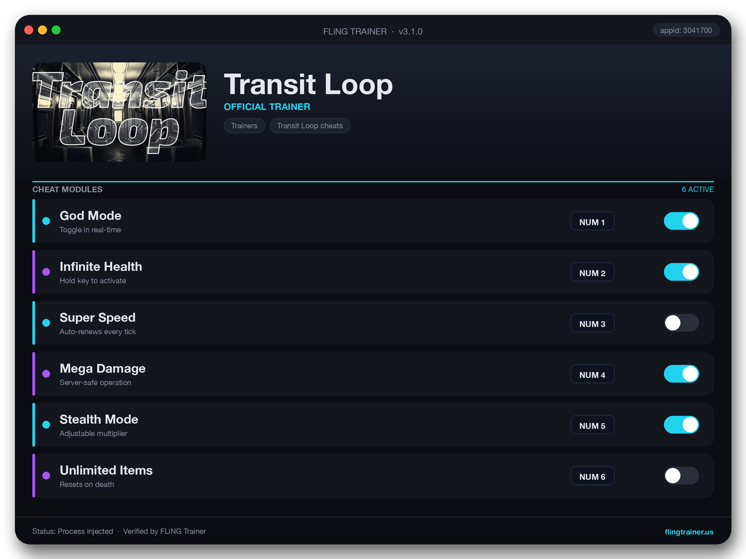 Transit Loop Trainer interface
