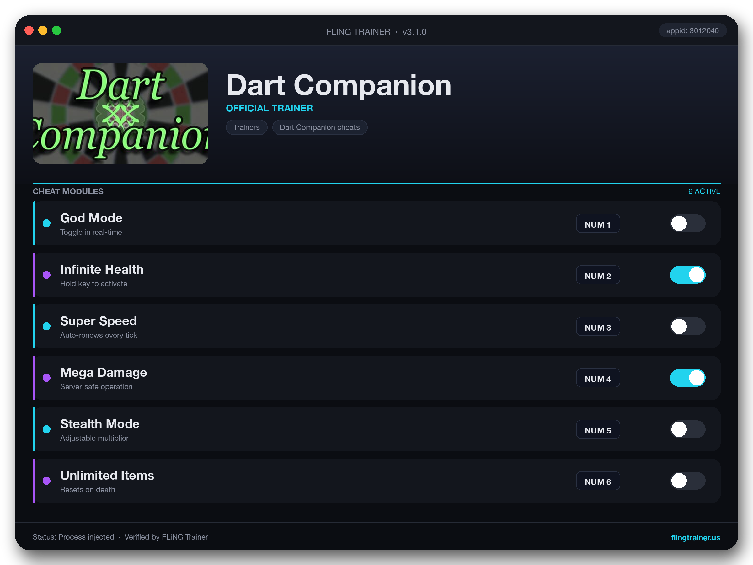 Dart Companion Trainer interface