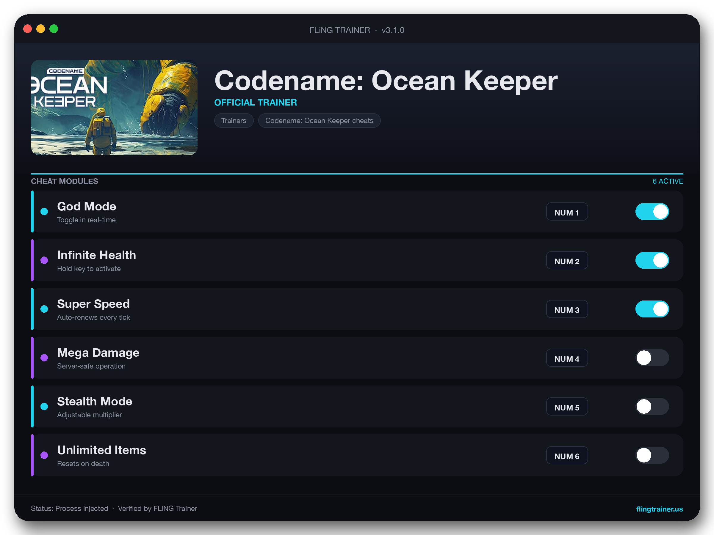 Codename: Ocean Keeper Trainer interface