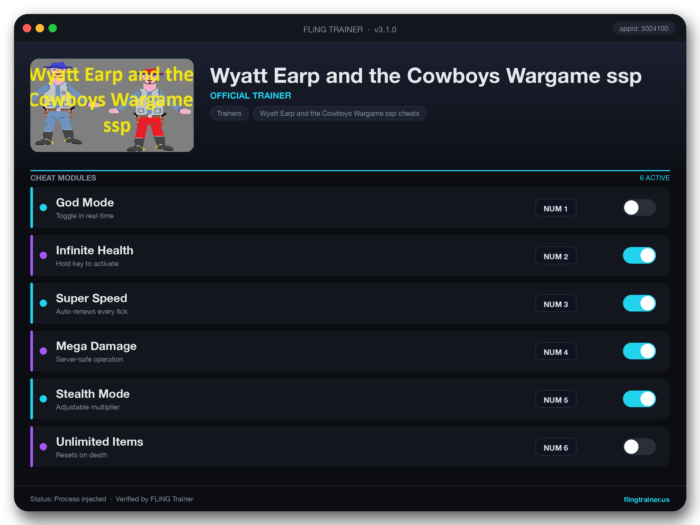 Wyatt Earp and the Cowboys Wargame ssp Trainer interface