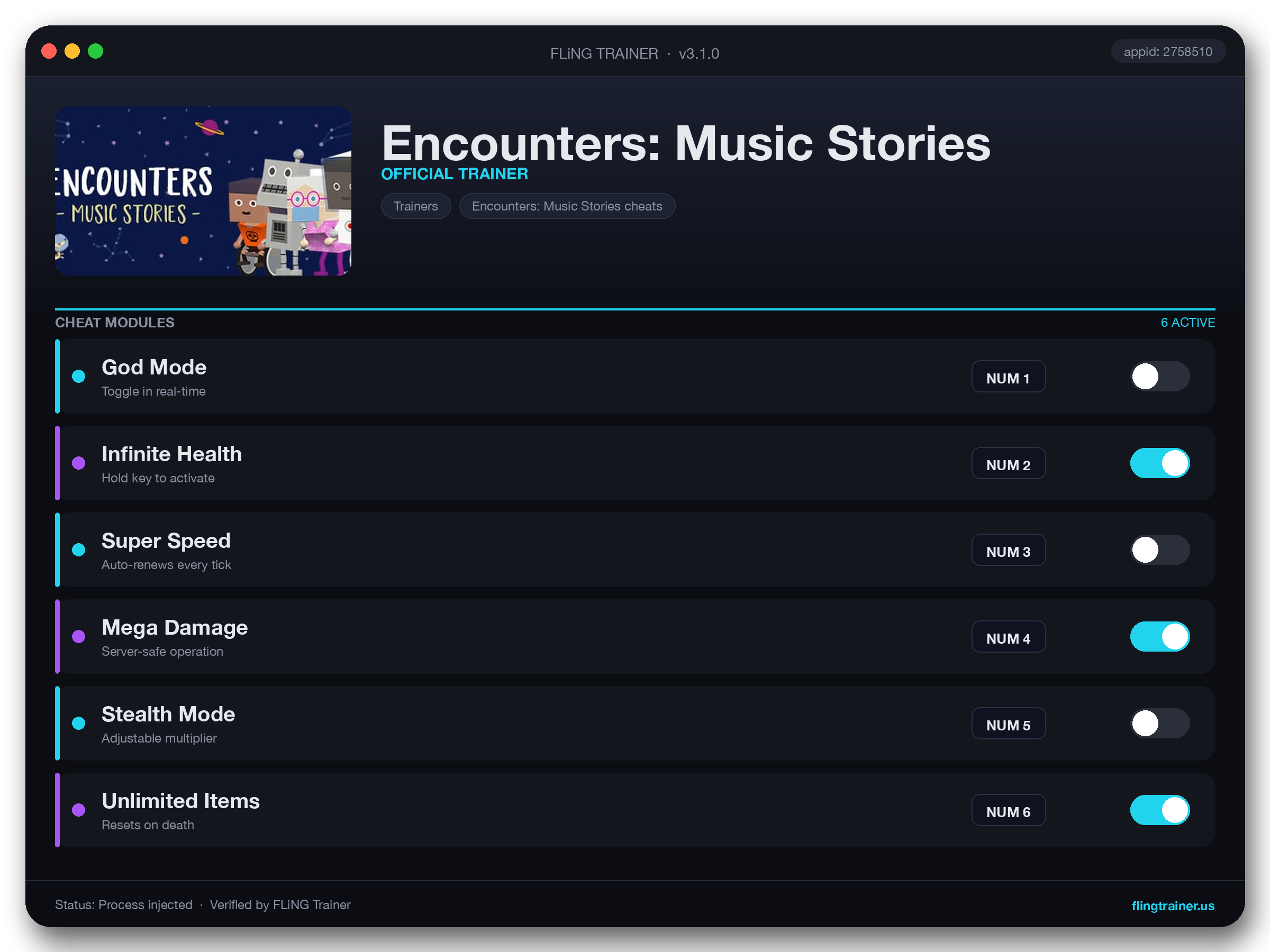 Encounters: Music Stories Trainer interface