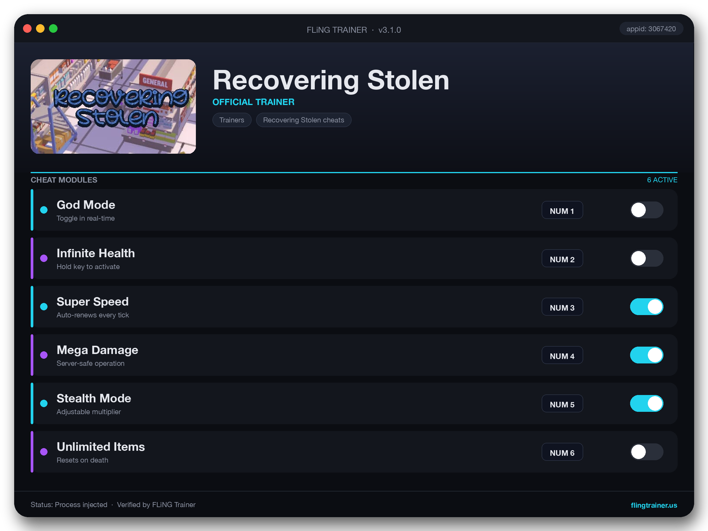 Recovering Stolen Trainer interface