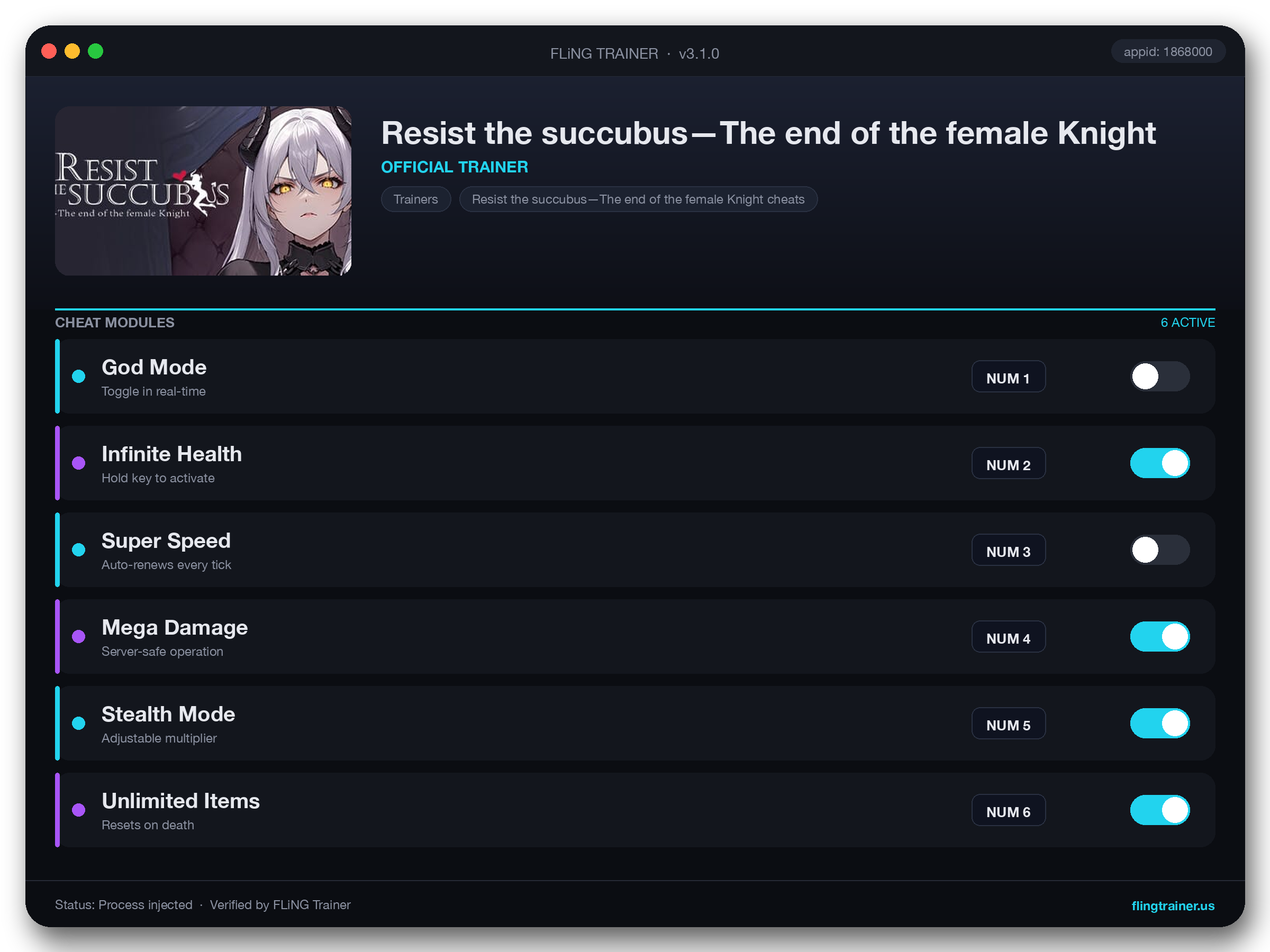Resist the succubus—The end of the female Knight Trainer interface