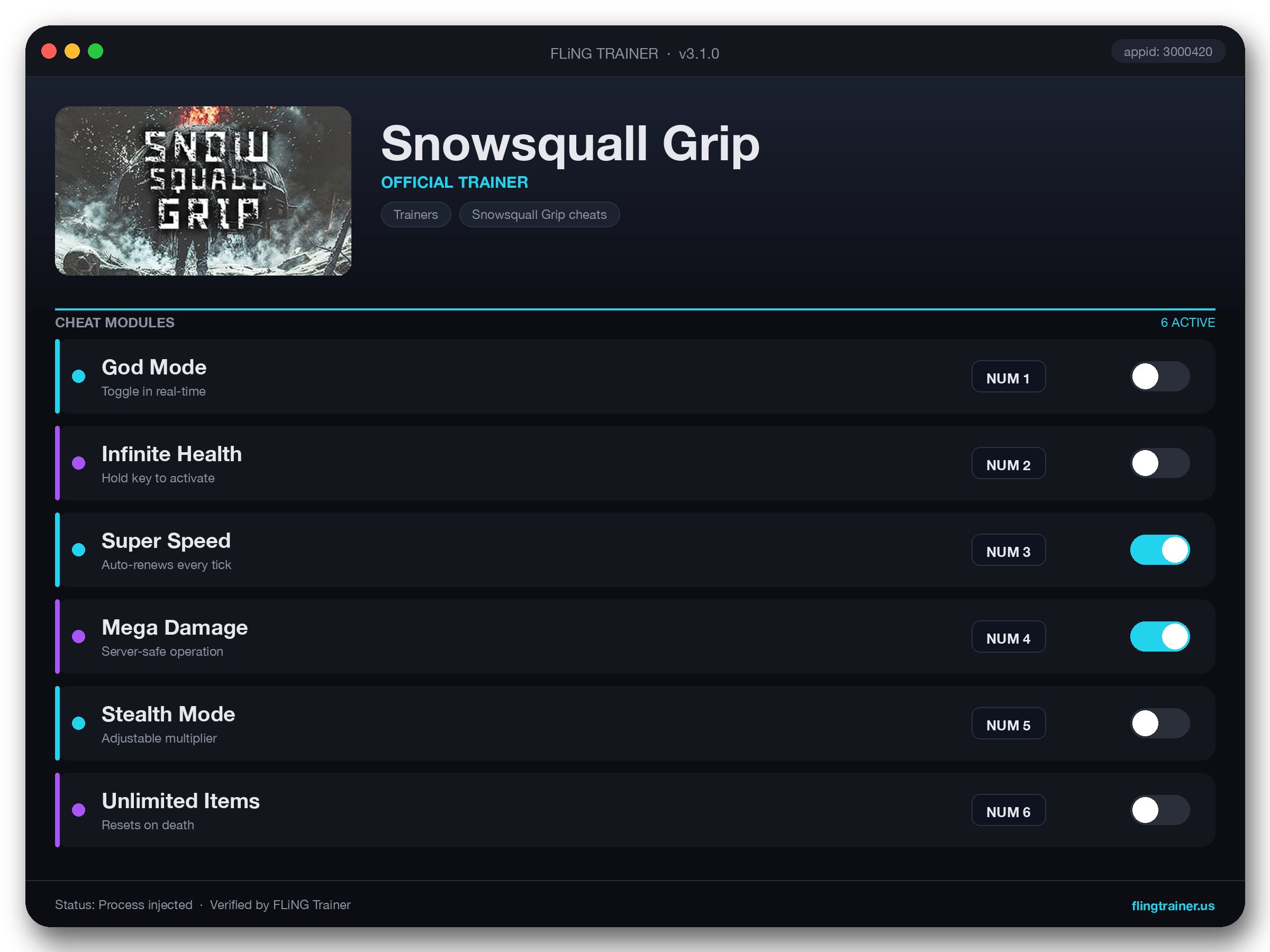 Snowsquall Grip Trainer interface