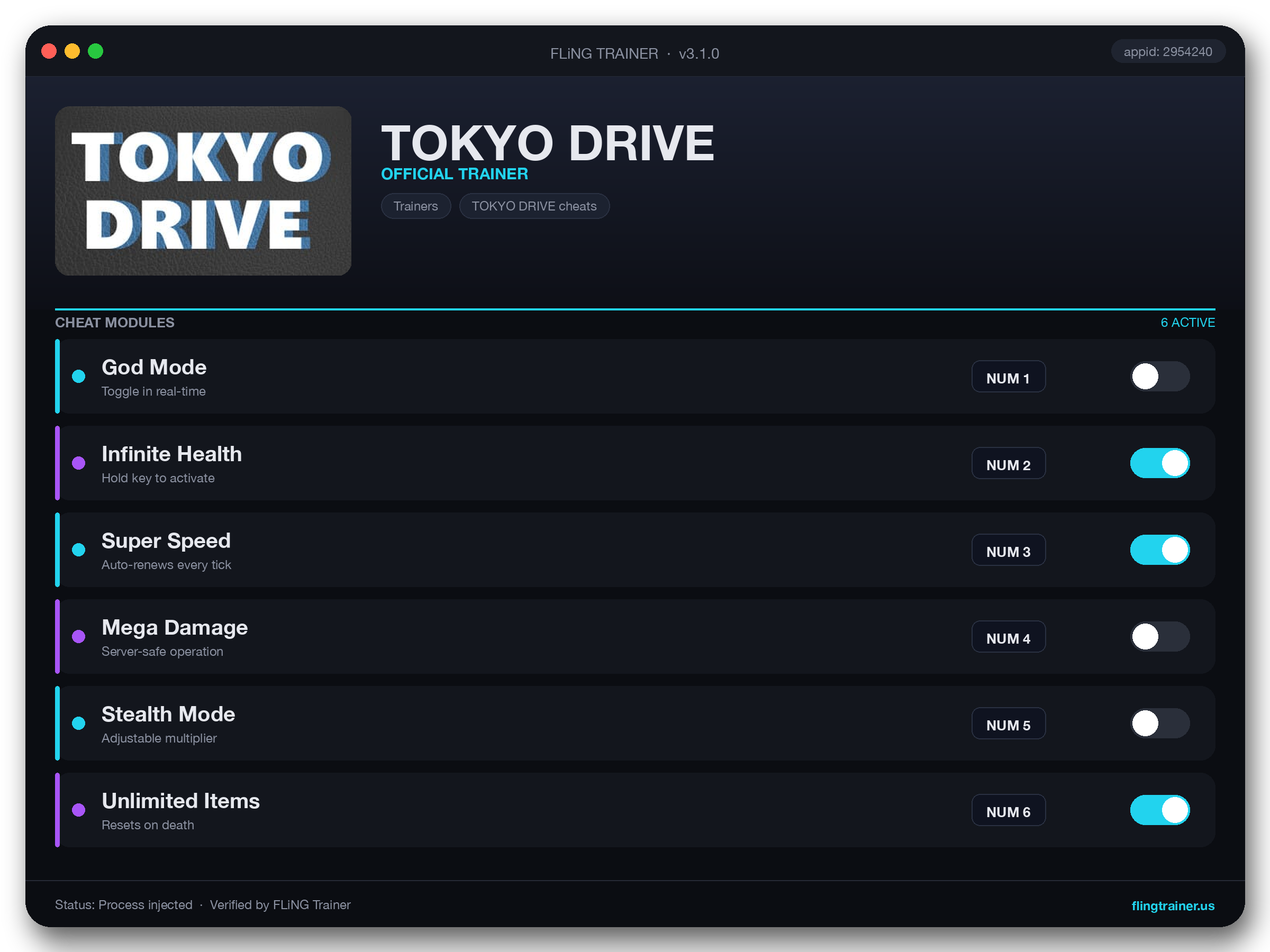 TOKYO DRIVE Trainer interface