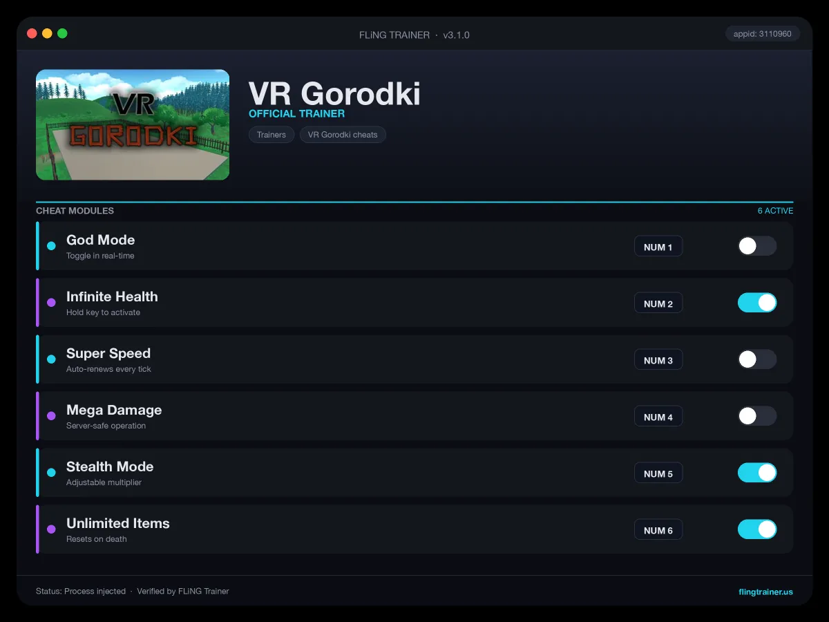VR Gorodki Trainer interface