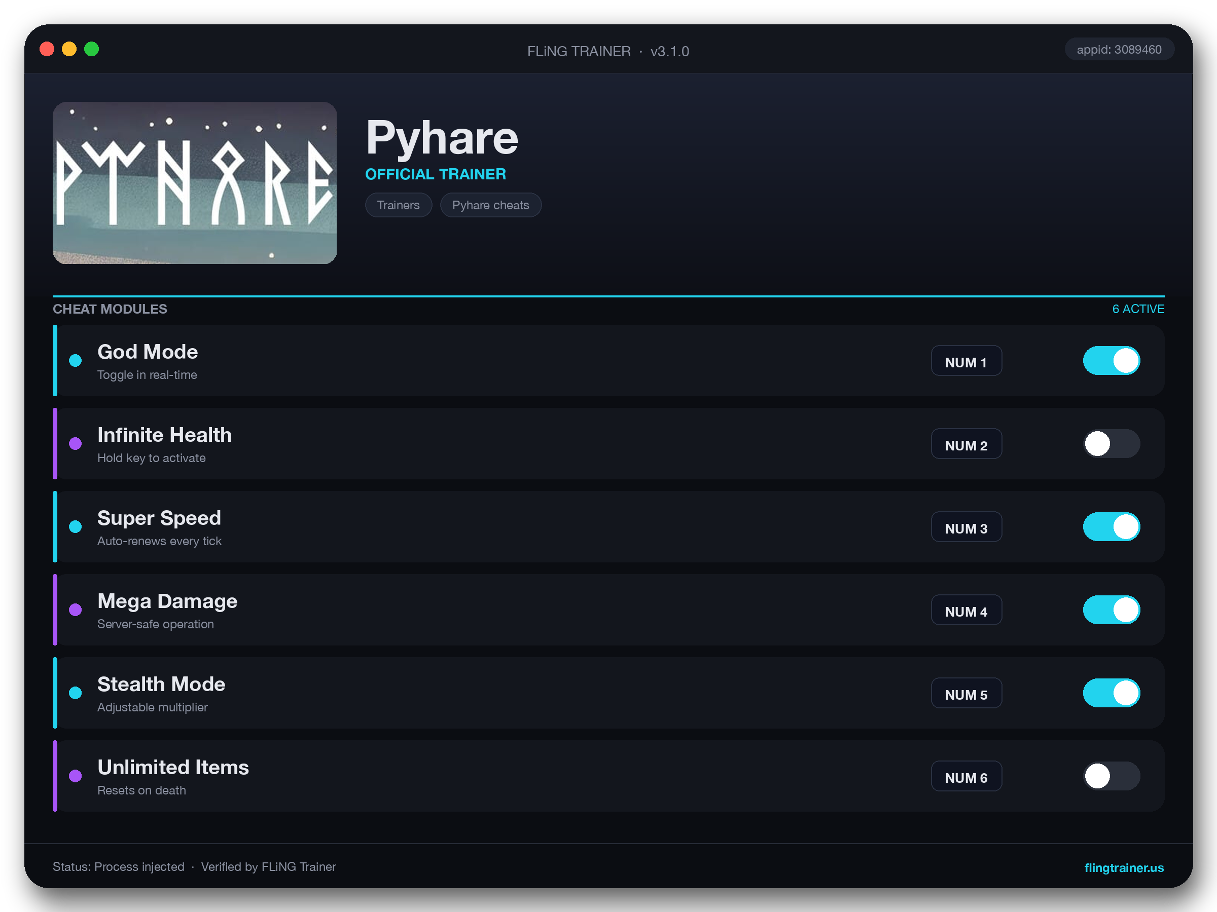 Pyhare Trainer interface