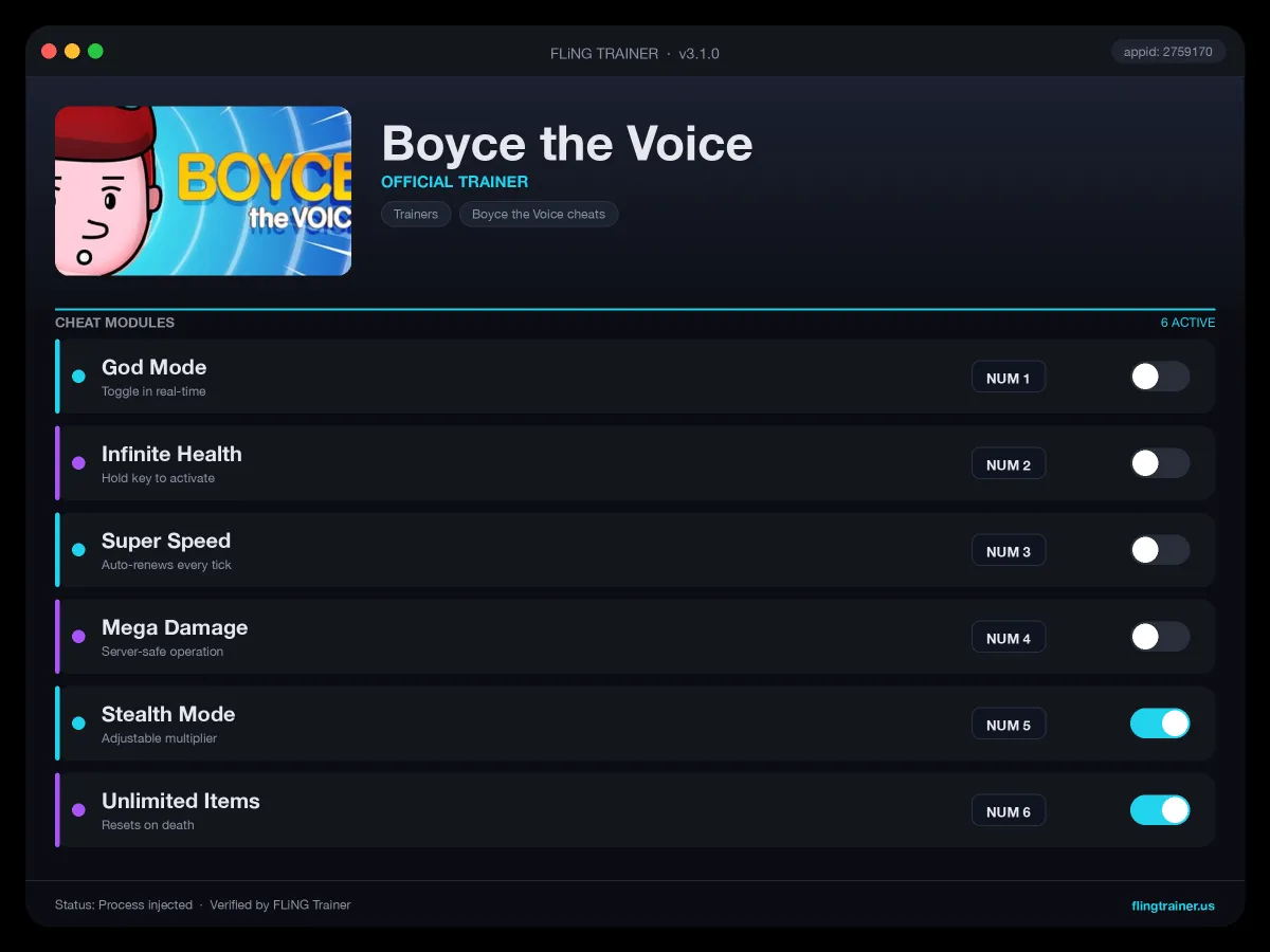 Boyce the Voice Trainer interface