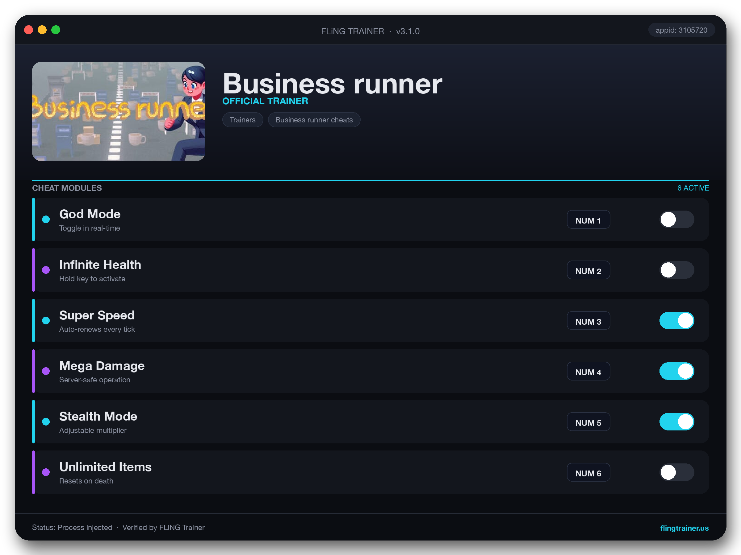 Business runner Trainer interface