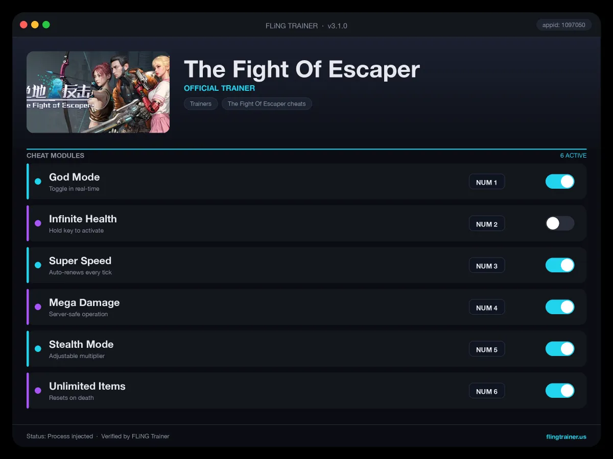 The Fight Of Escaper Trainer interface