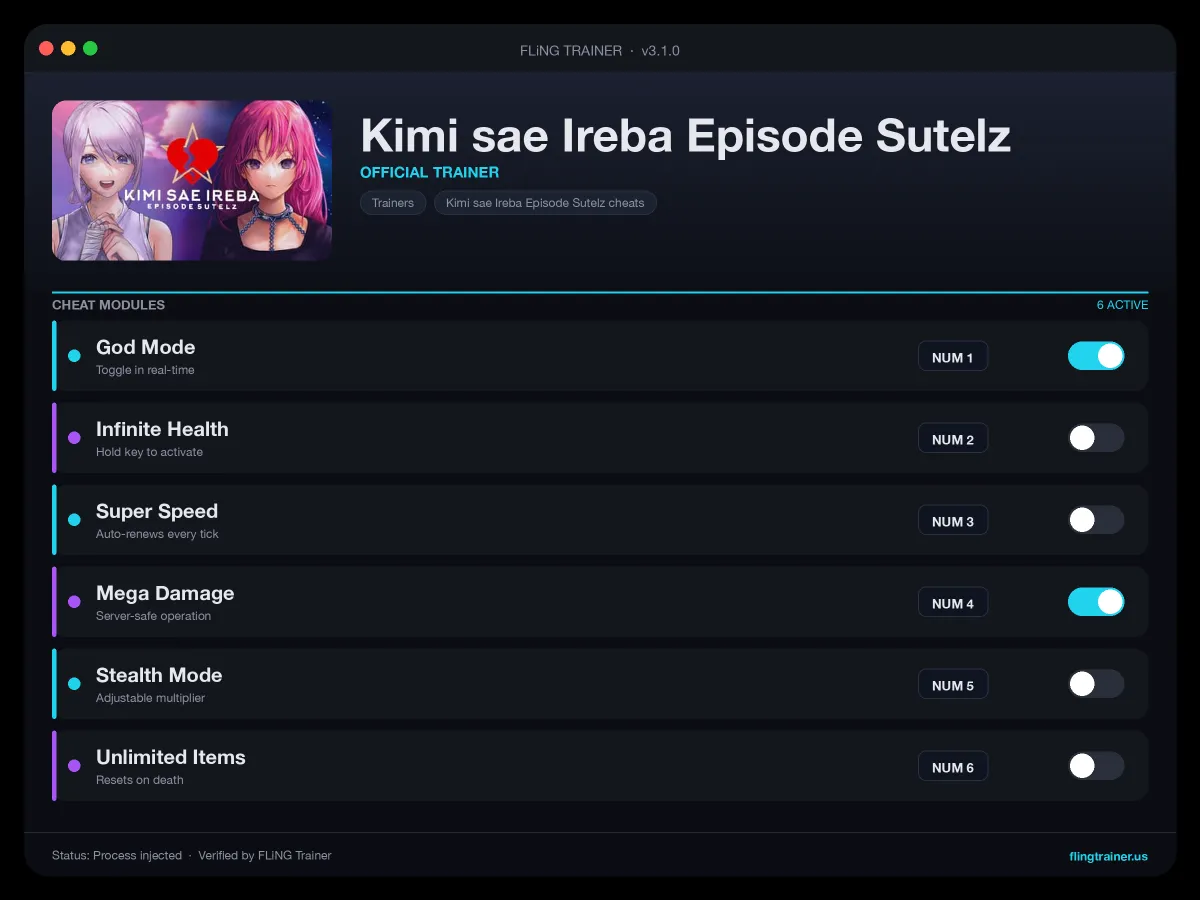 Kimi sae Ireba Episode Sutelz Trainer interface