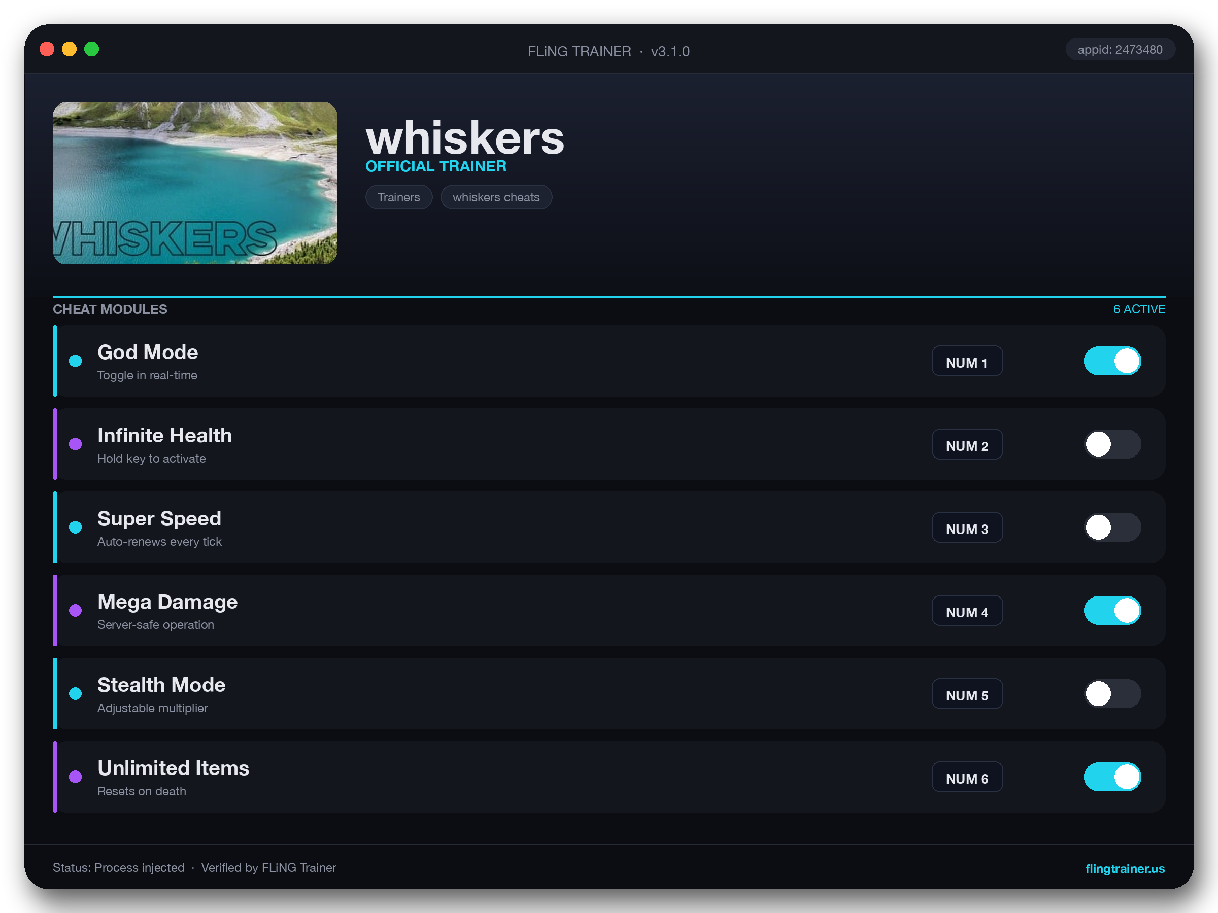 whiskers Trainer interface