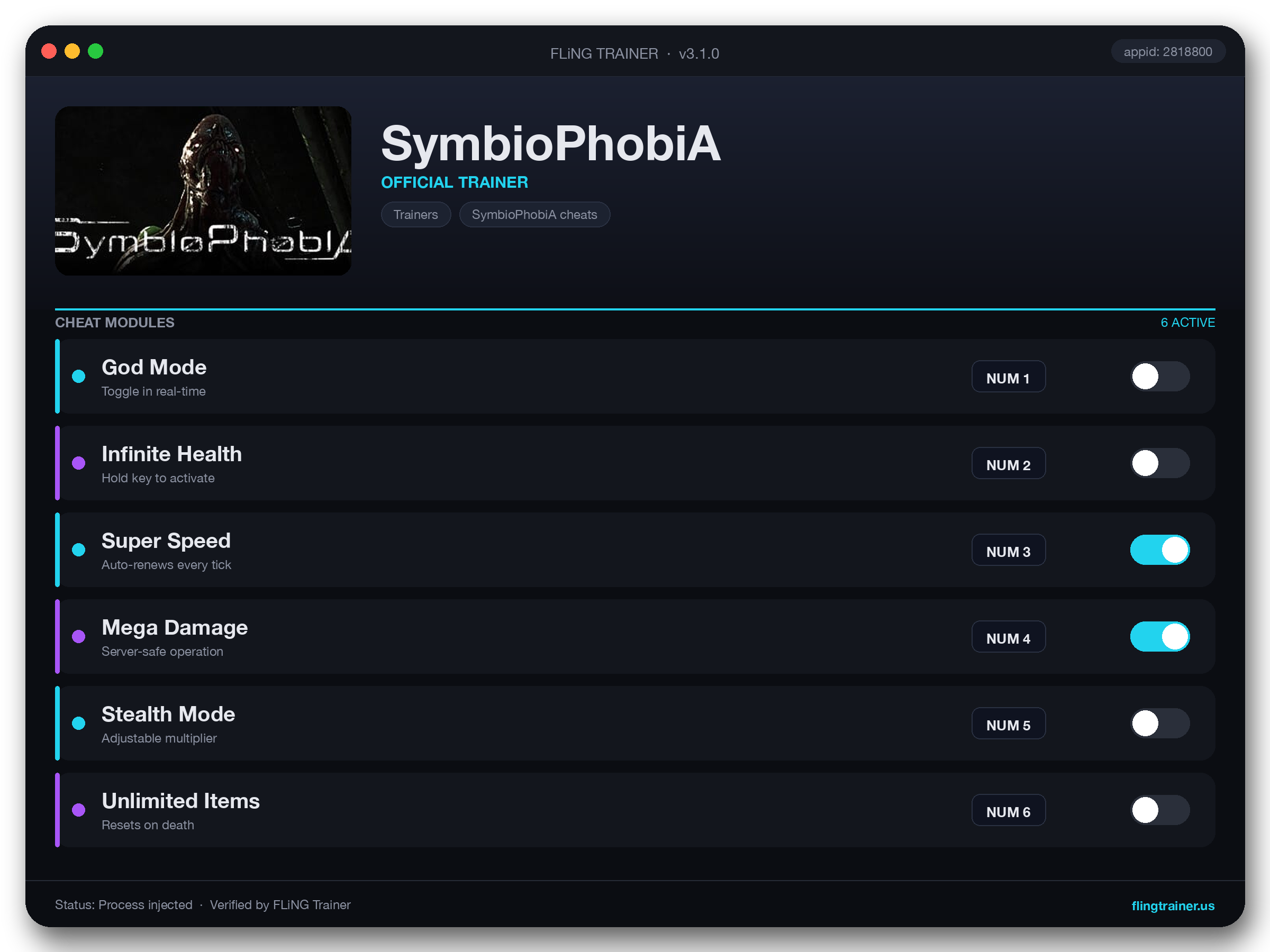 SymbioPhobiA Trainer interface