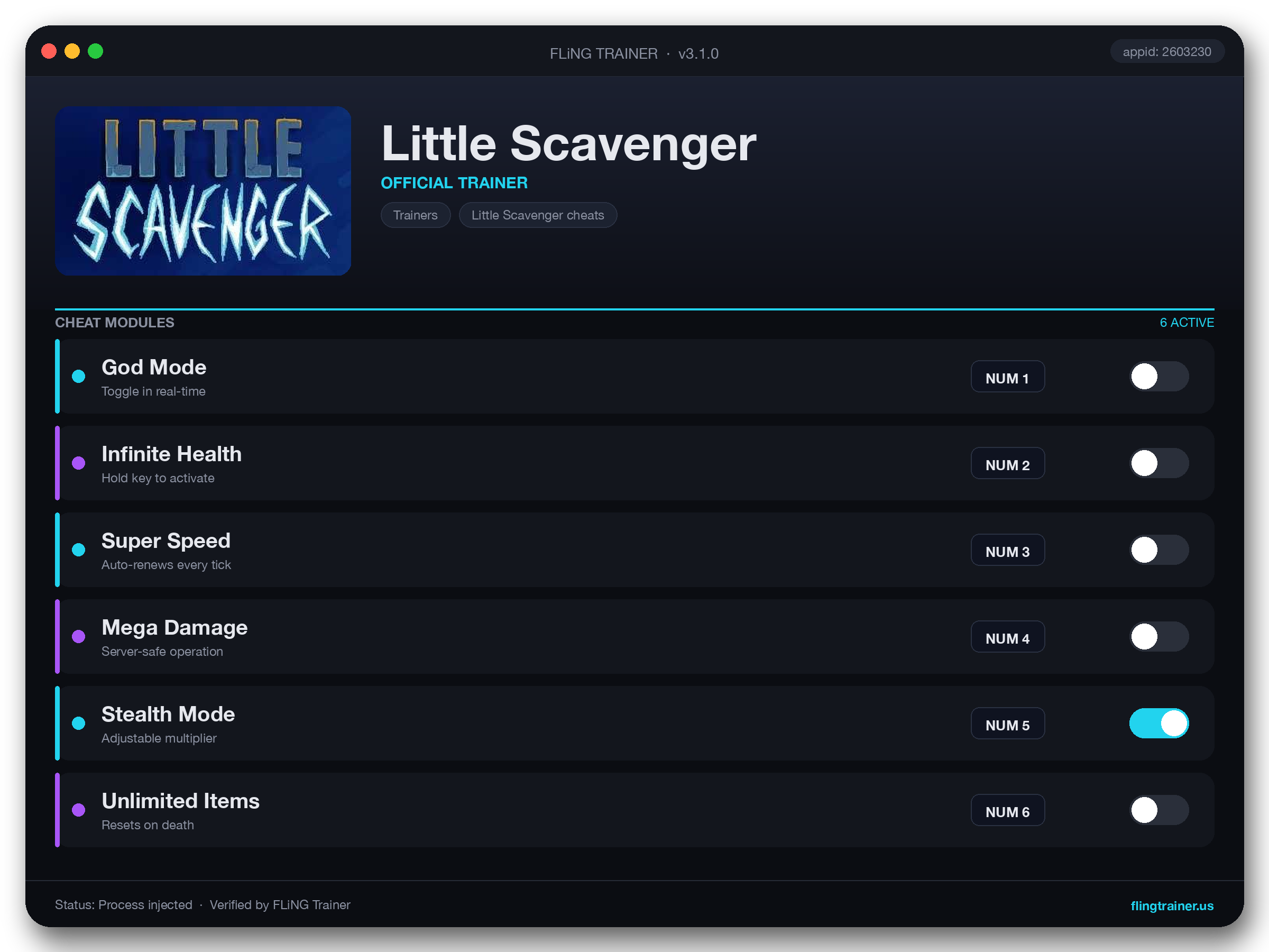 Little Scavenger Trainer interface