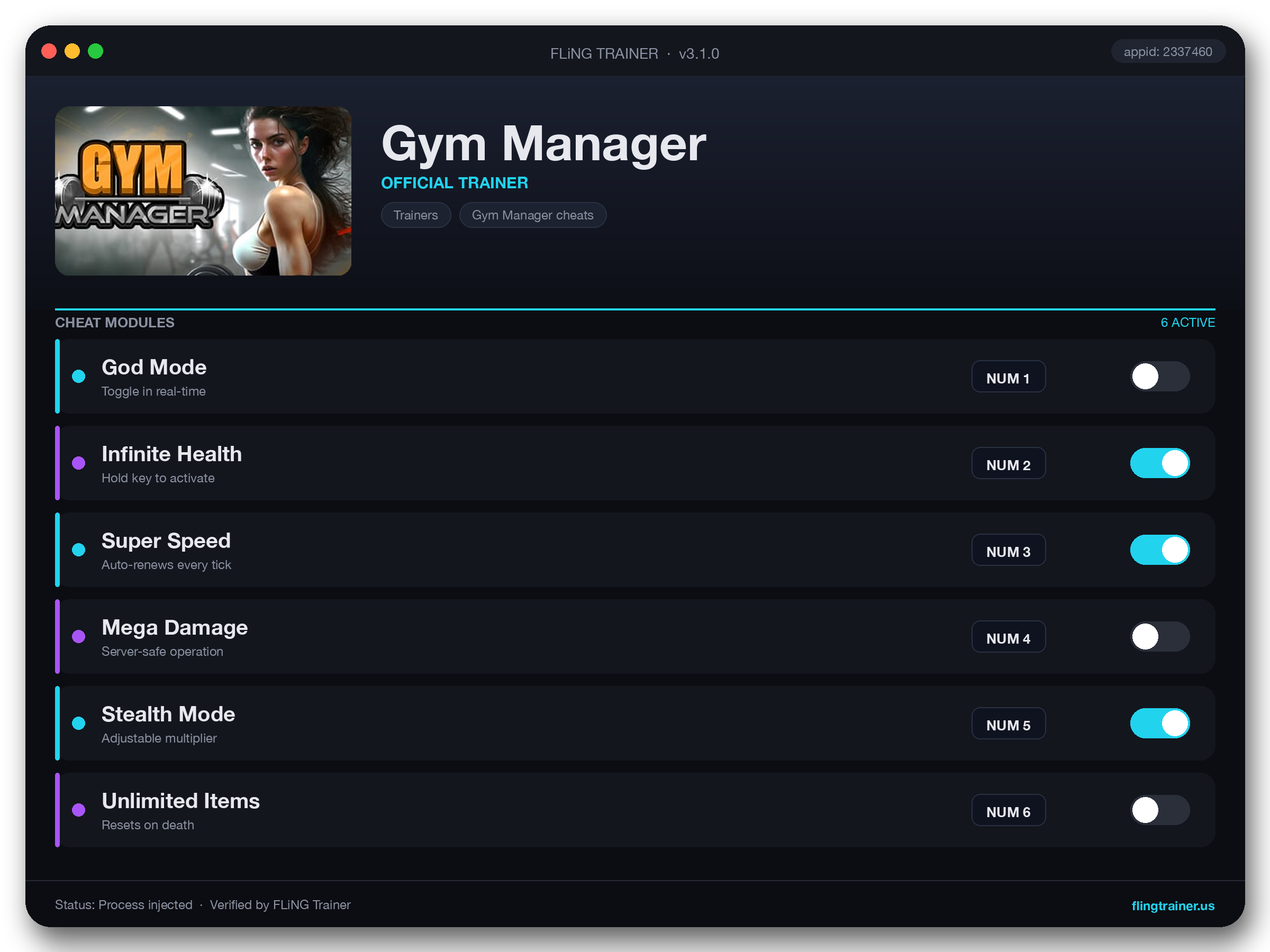 Gym Manager Trainer interface