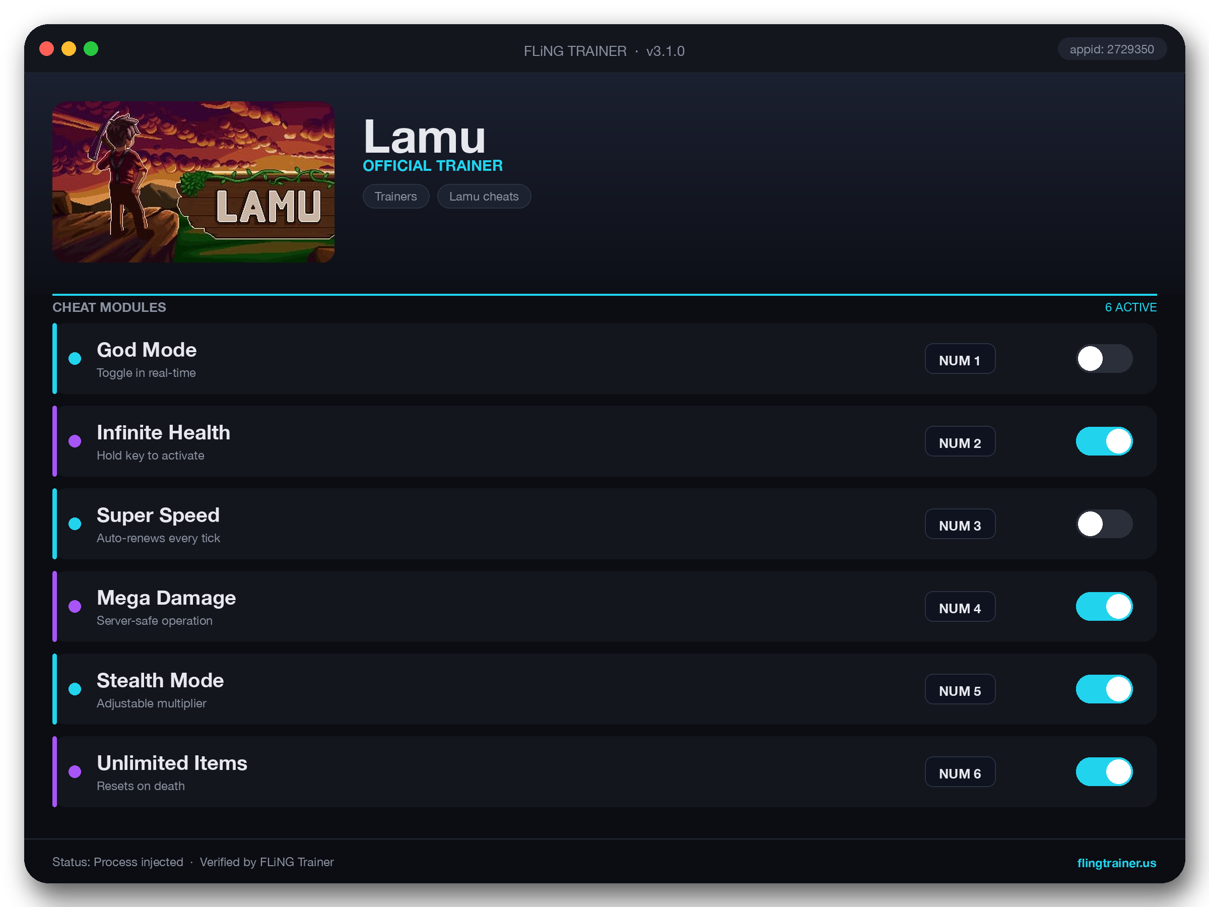 Lamu Trainer interface
