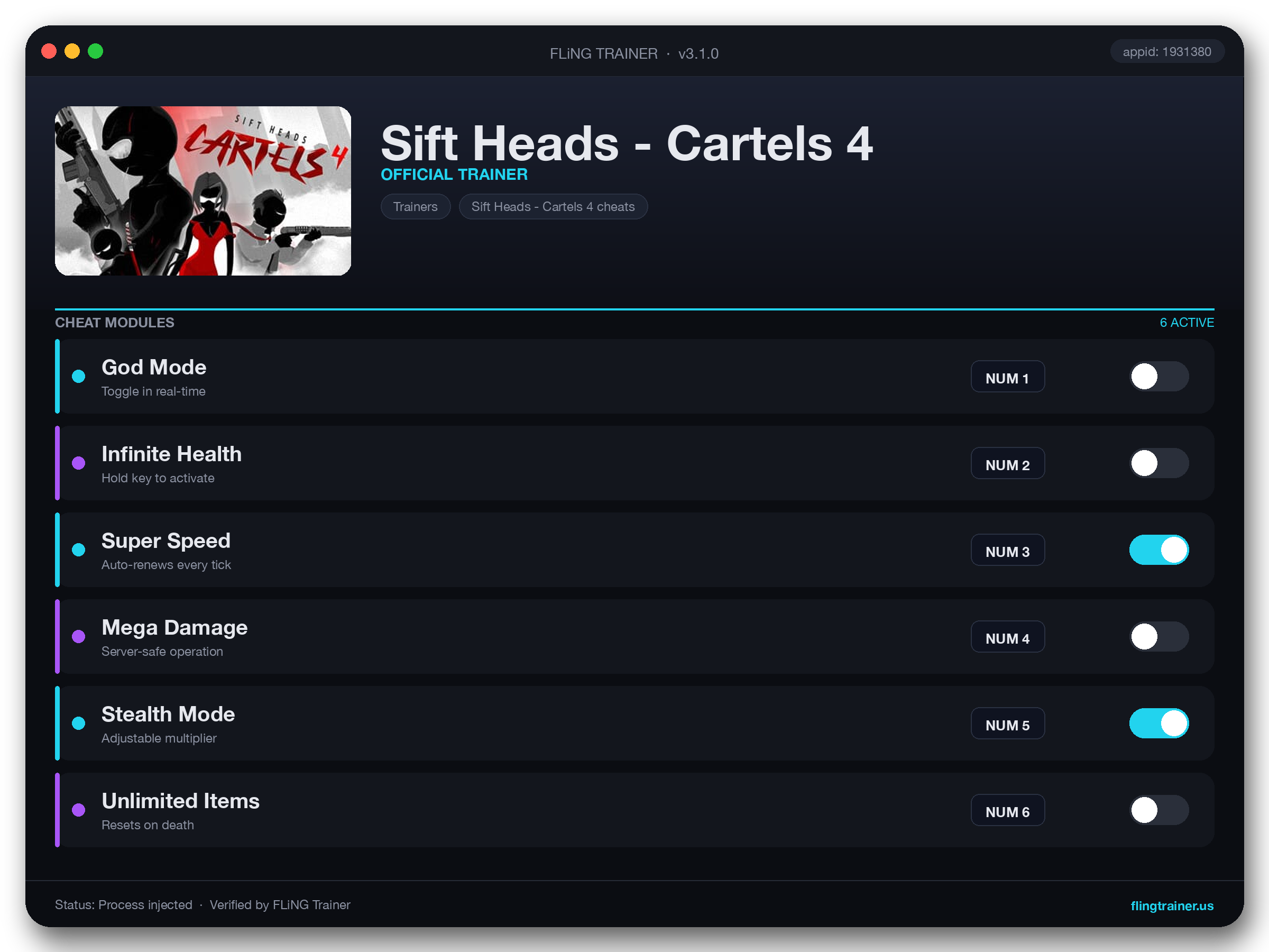 Sift Heads - Cartels 4 Trainer interface