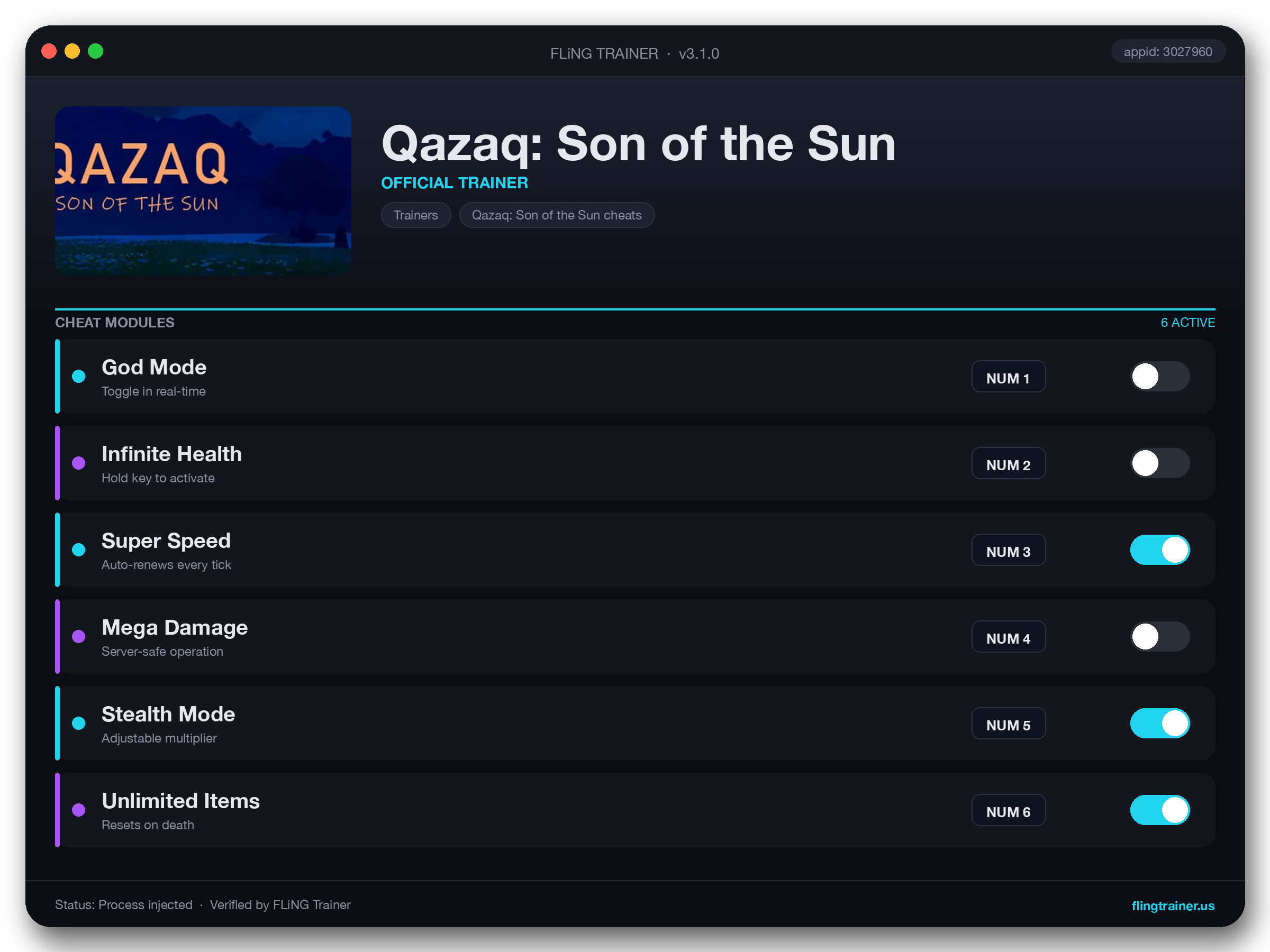 Qazaq: Son of the Sun Trainer interface