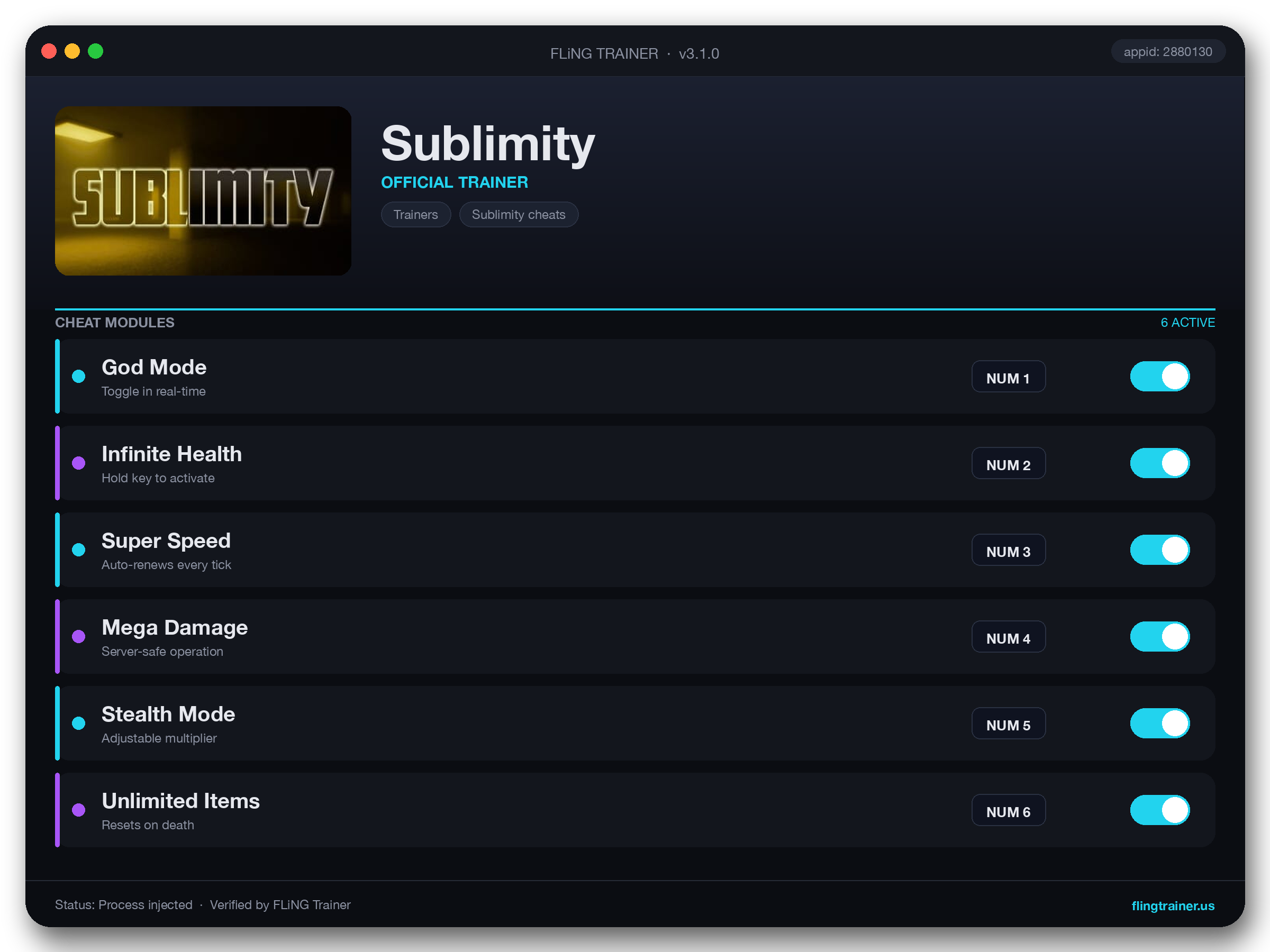 Sublimity Trainer interface